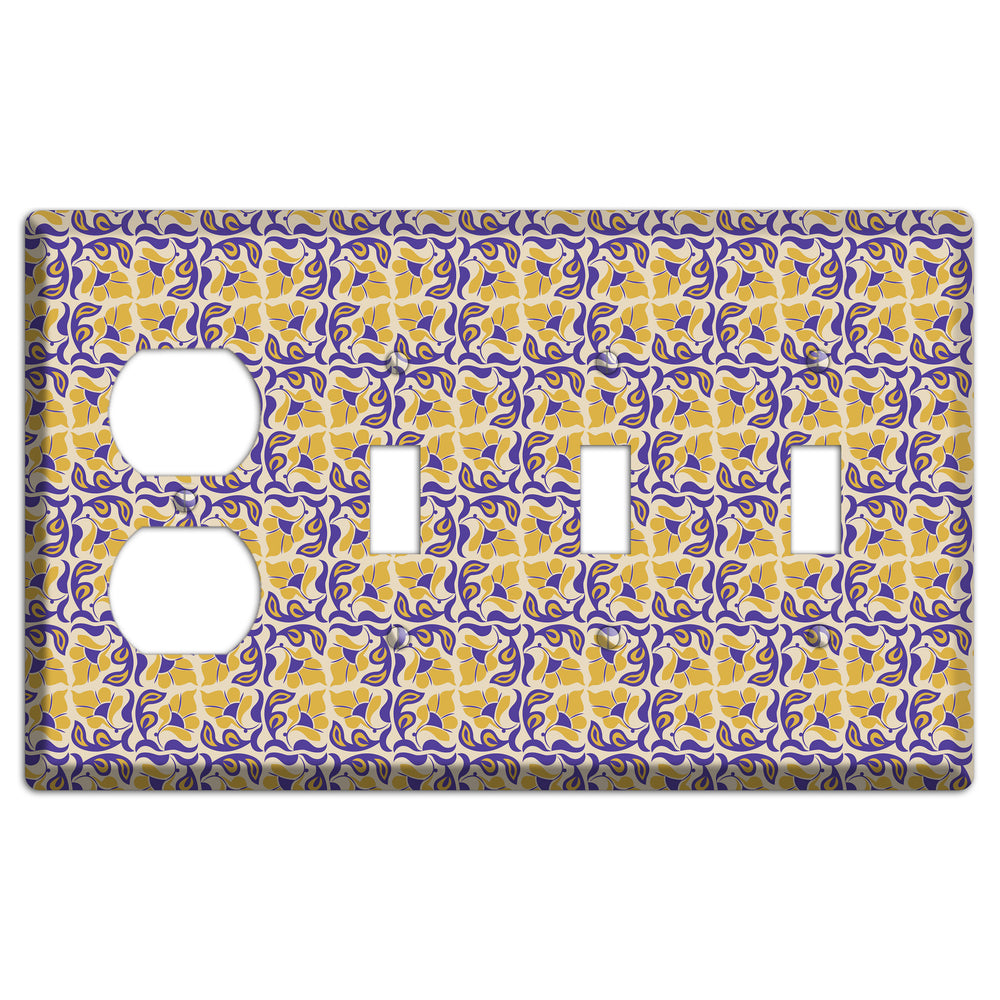 Nouveau Floral Duplex / 3 Toggle Wallplate