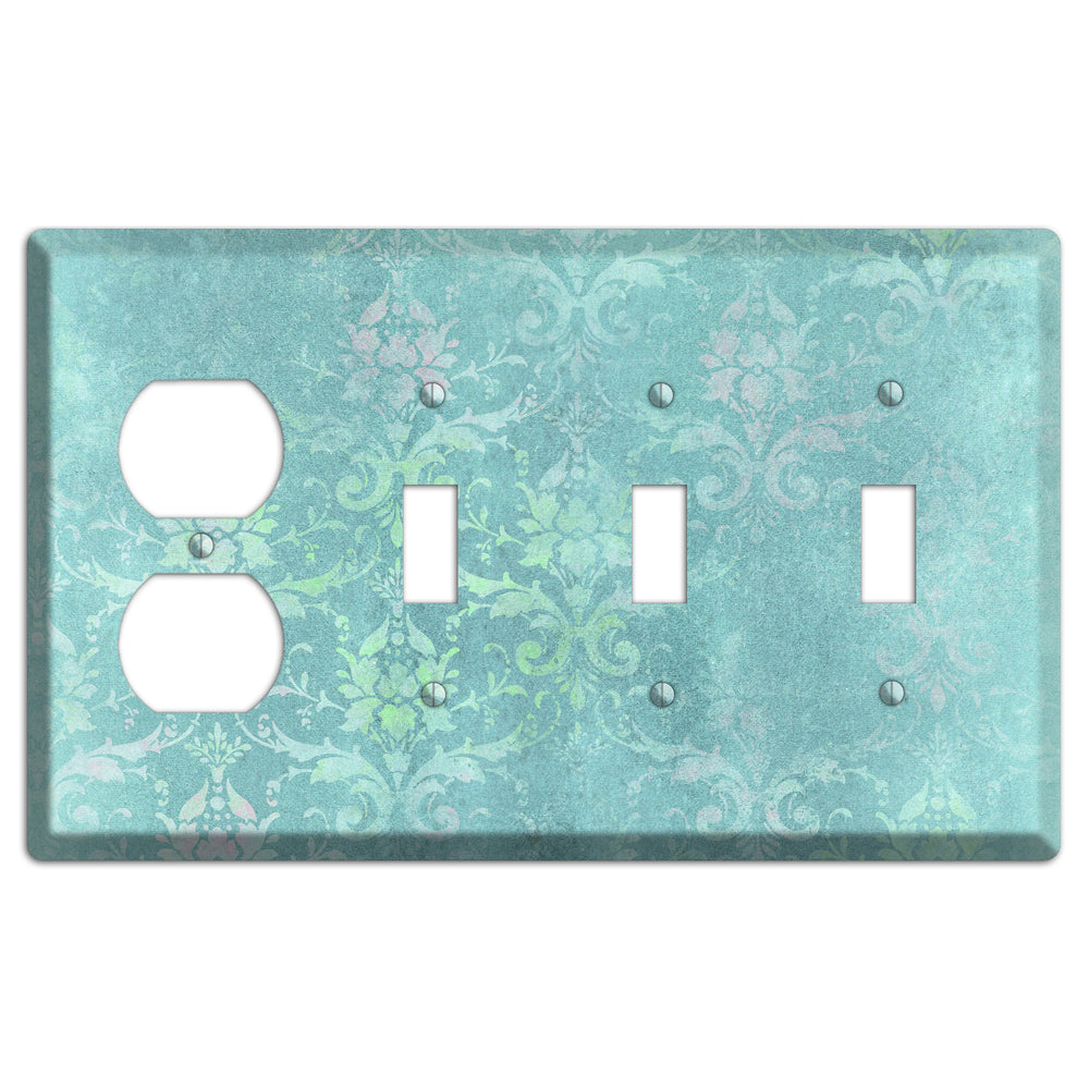 Logan Whimsical Damask Duplex / 3 Toggle Wallplate
