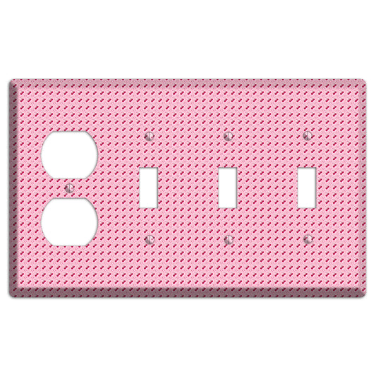 Pink with Cherries Duplex / 3 Toggle Wallplate