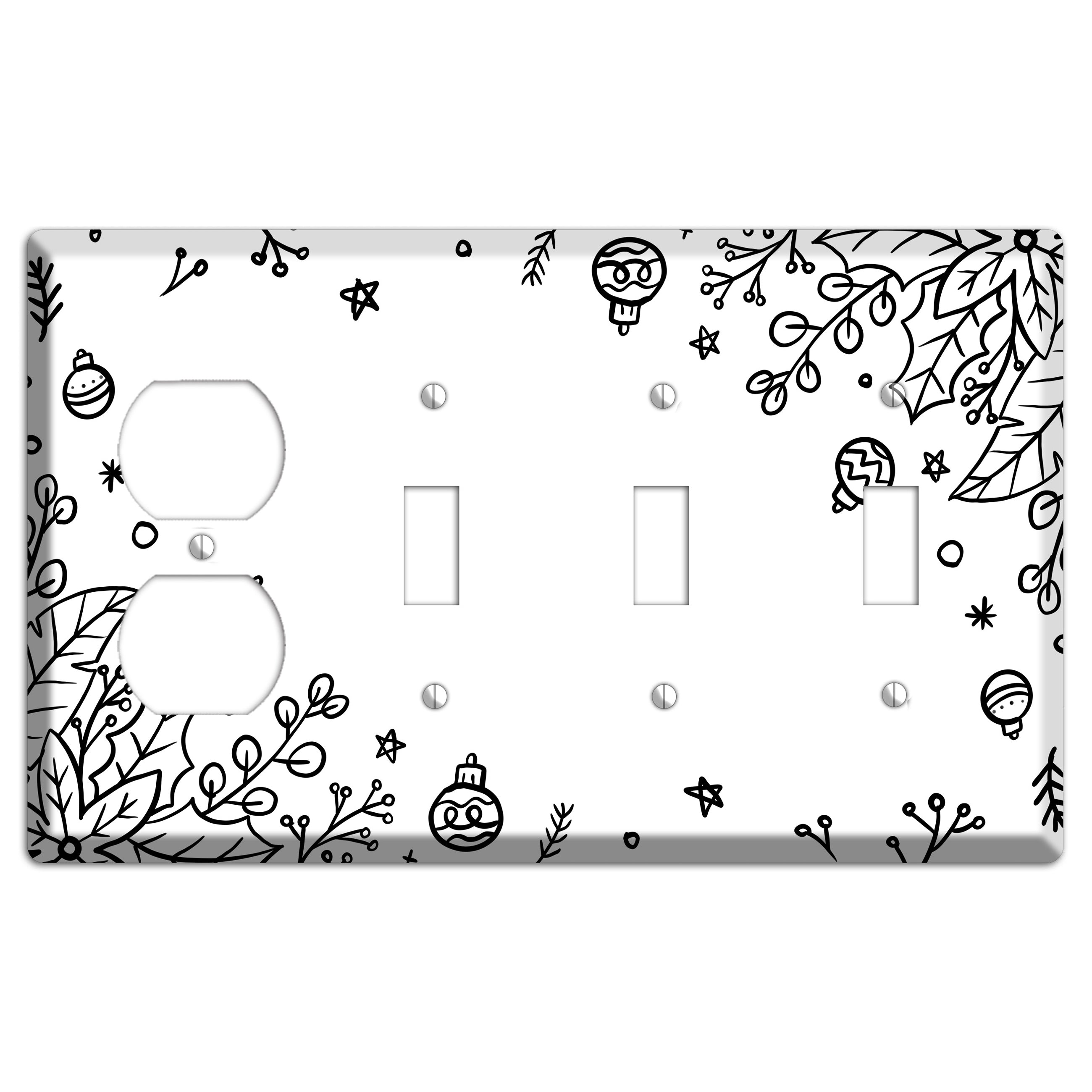 Cartoon Christmas 1 Duplex / 3 Toggle Wallplate