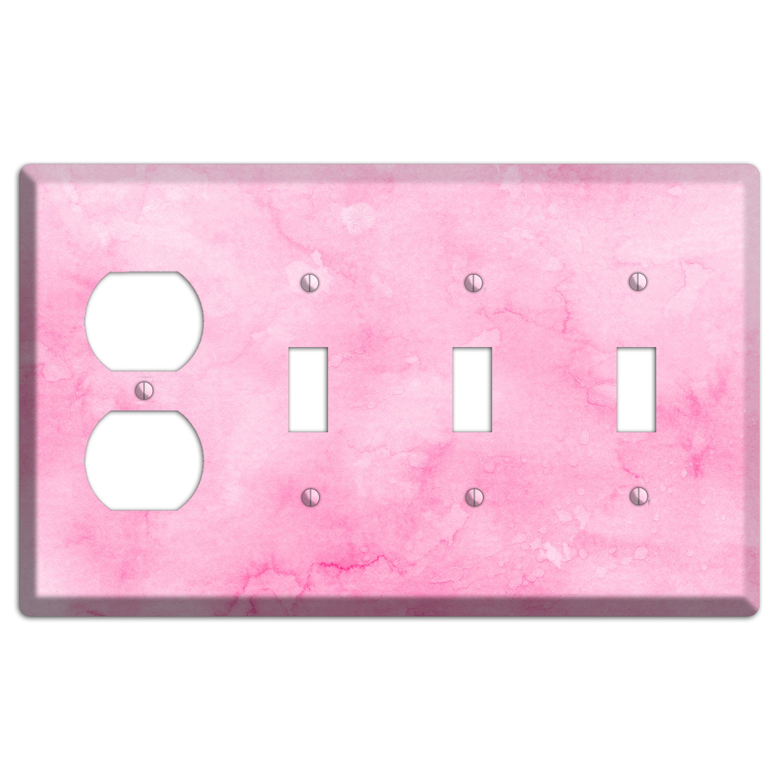 Cinderella Pink Texture Duplex / 3 Toggle Wallplate