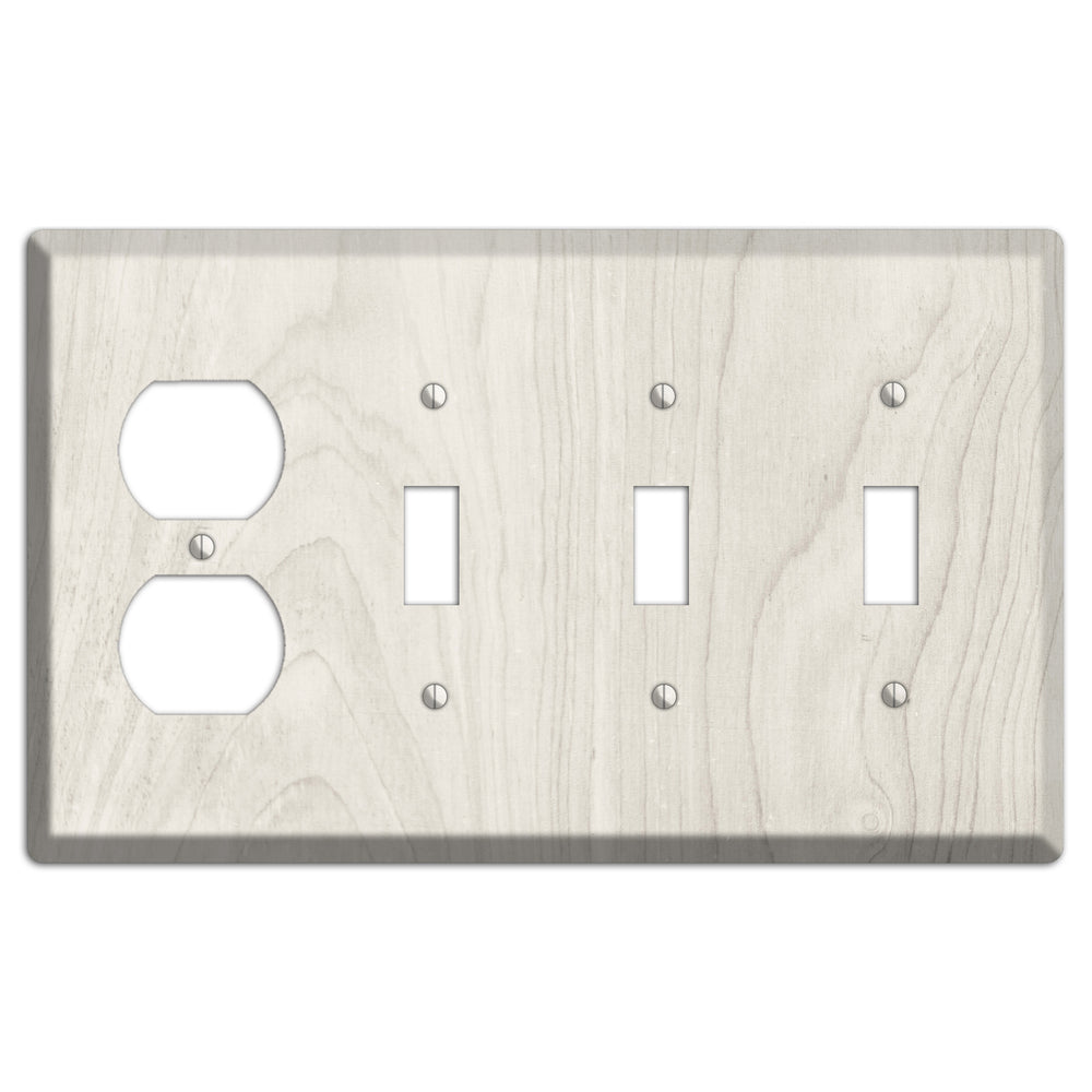 Pearl Bush Antique Duplex / 3 Toggle Wallplate