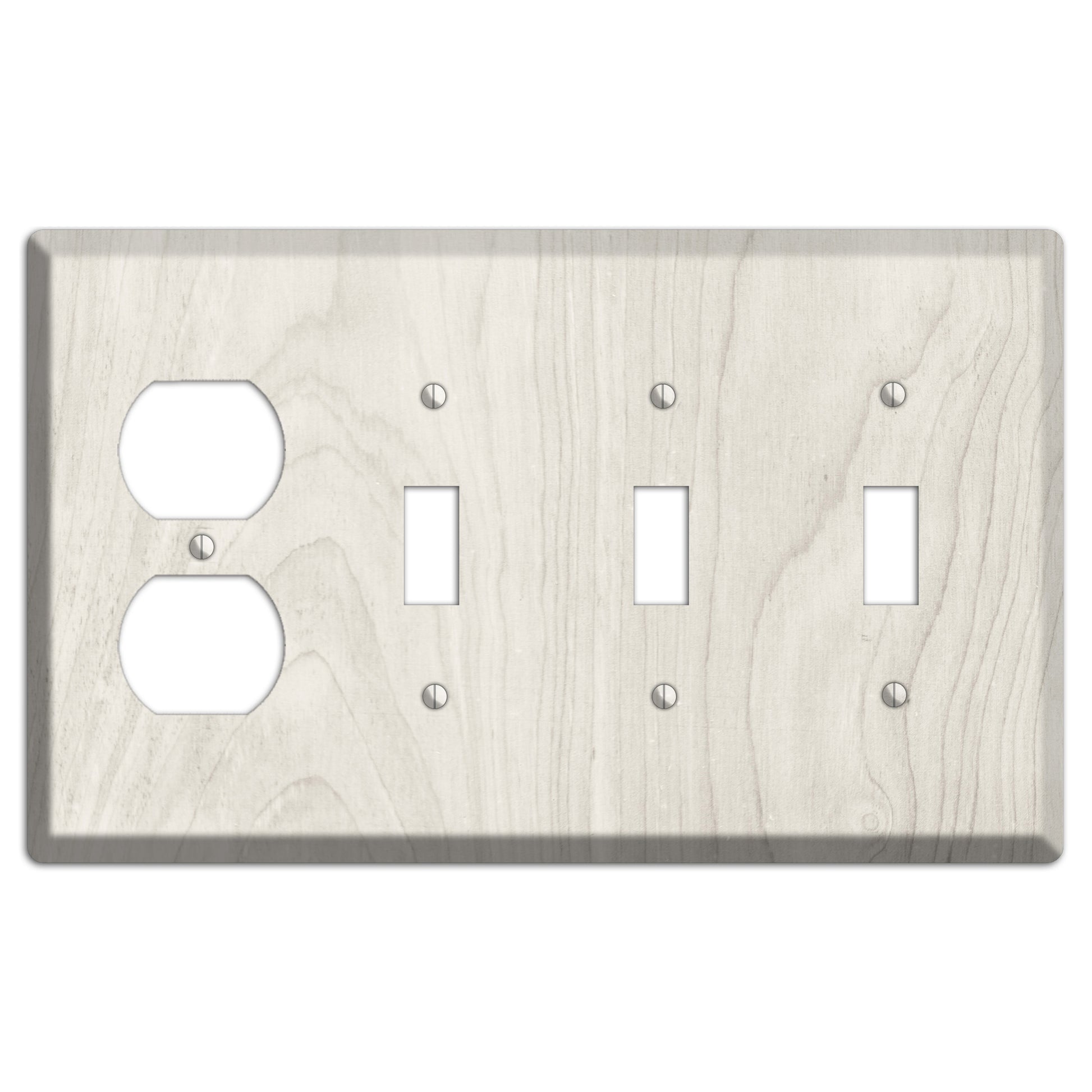 Pearl Bush Antique Duplex / 3 Toggle Wallplate