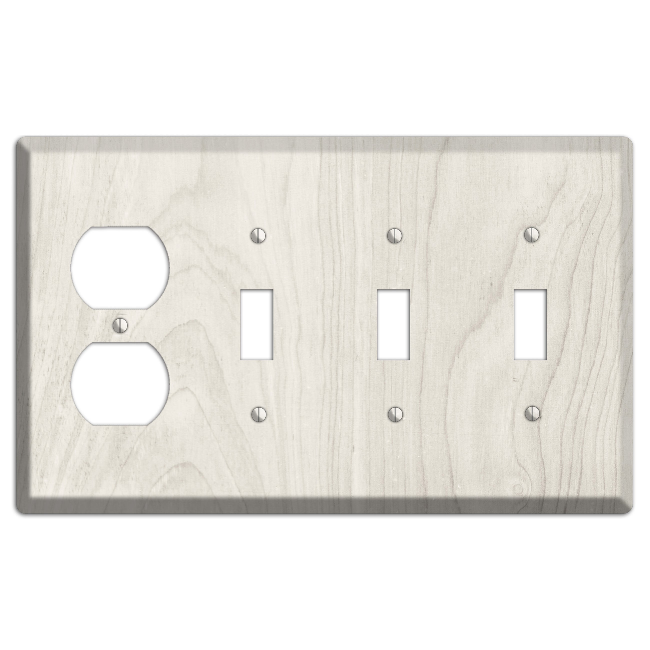 Pearl Bush Antique Duplex / 3 Toggle Wallplate