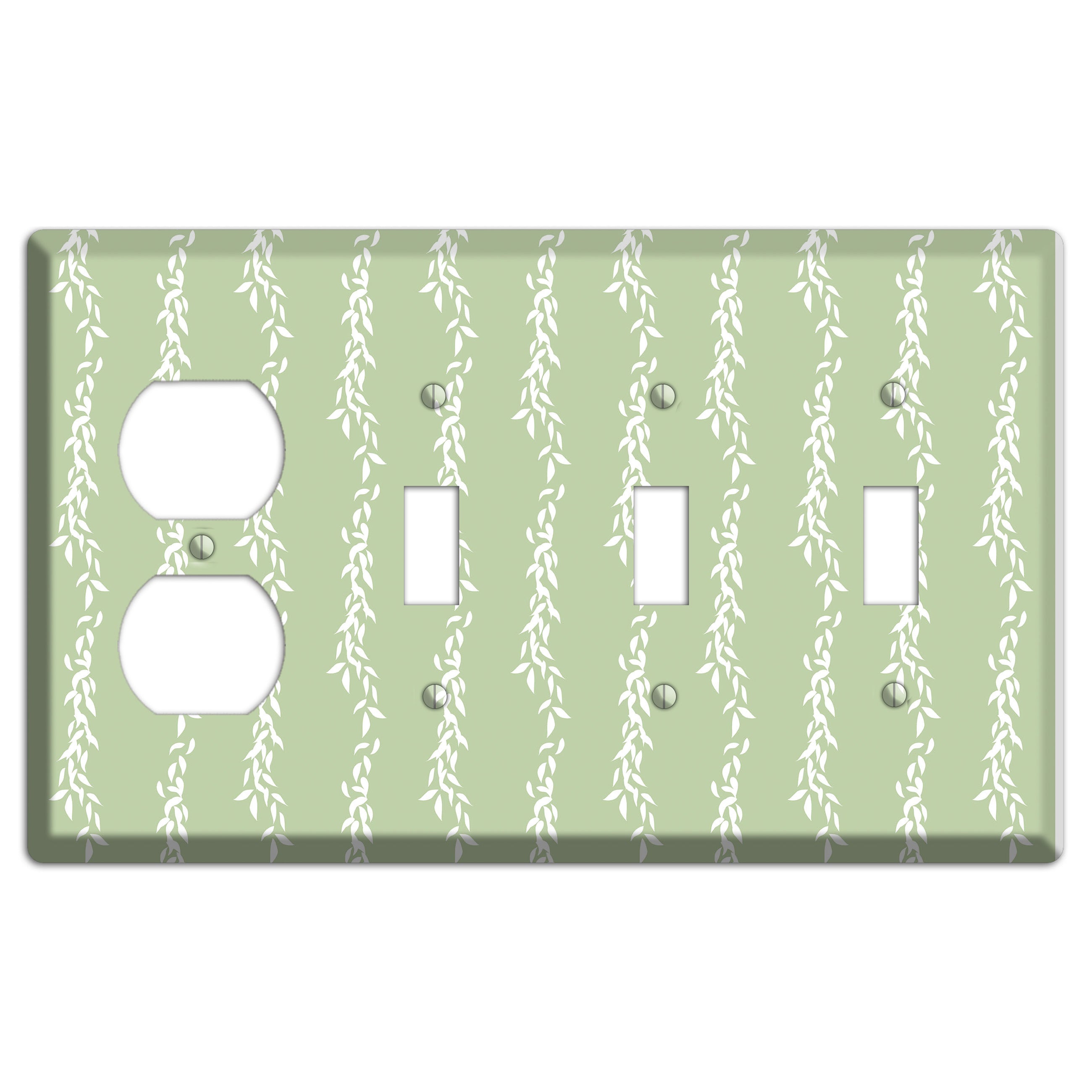 Leaves Style Z Duplex / 3 Toggle Wallplate