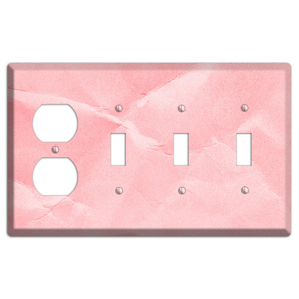 Pink Soft Coral Duplex / 3 Toggle Wallplate