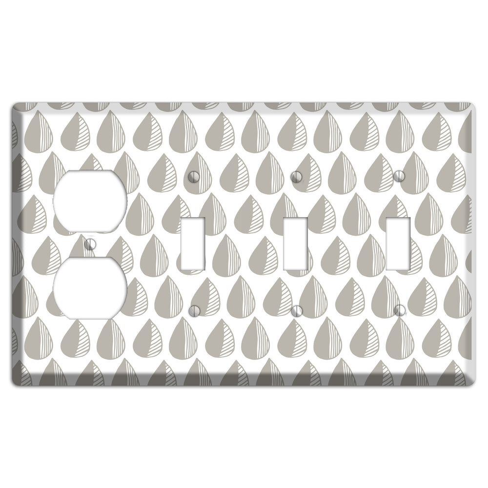 Simple Scandanavian Style MM Duplex / 3 Toggle Wallplate
