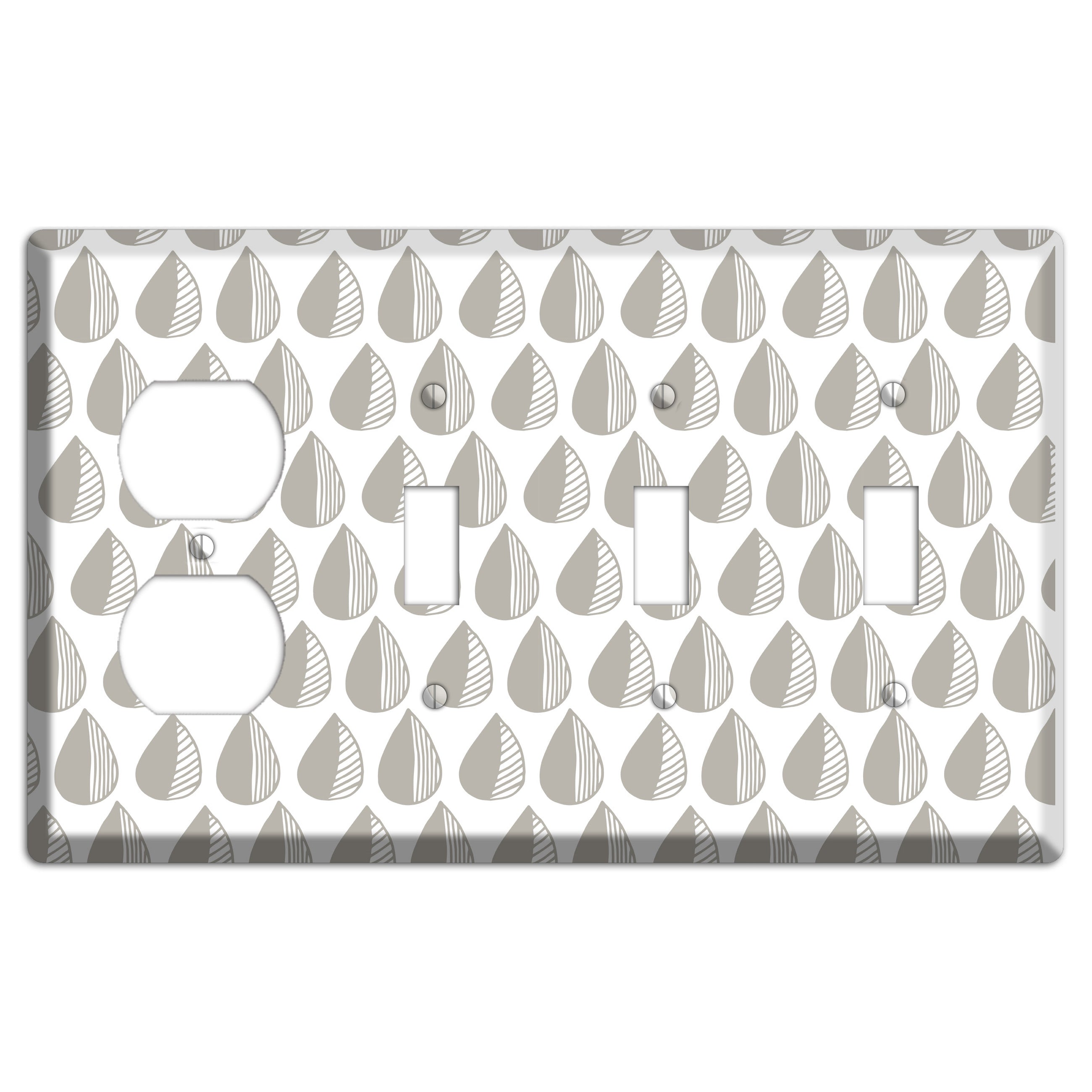 Simple Scandanavian Style MM Duplex / 3 Toggle Wallplate