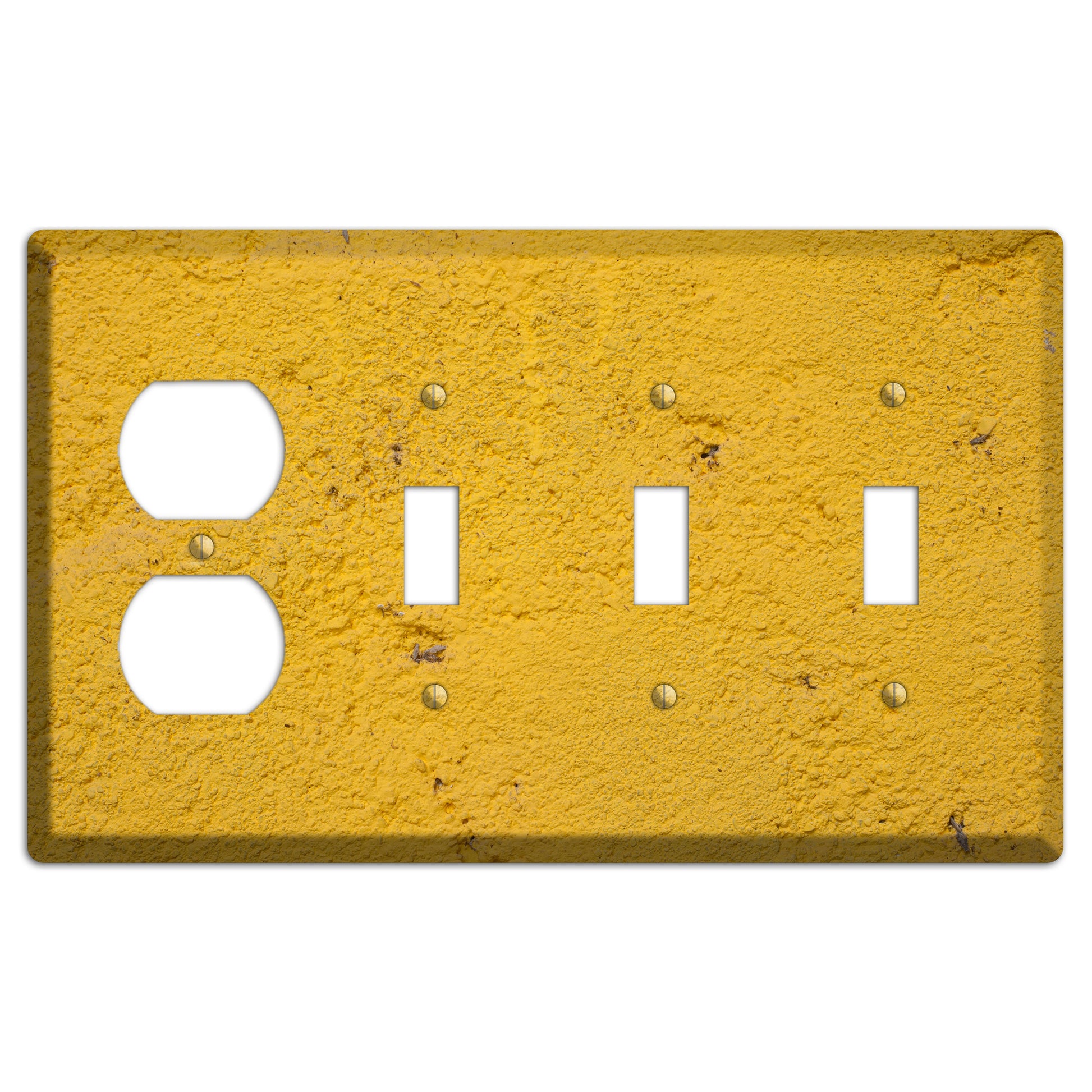 Yellow Concrete Duplex / 3 Toggle Wallplate