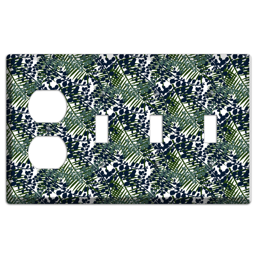 Leaves Style R Duplex / 3 Toggle Wallplate