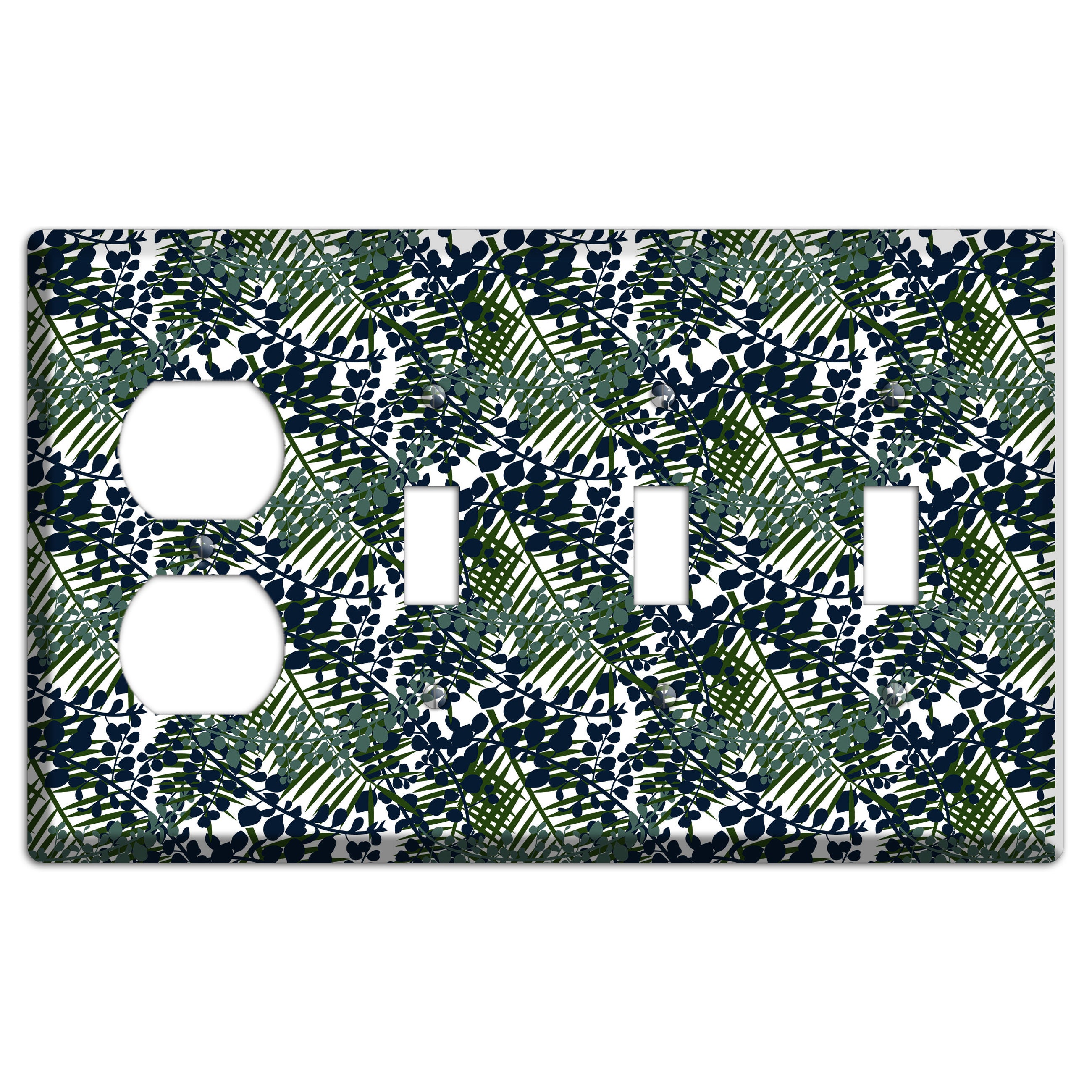 Leaves Style R Duplex / 3 Toggle Wallplate