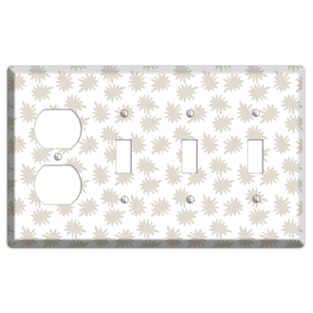Simple Scandanavian Style CC Duplex / 3 Toggle Wallplate