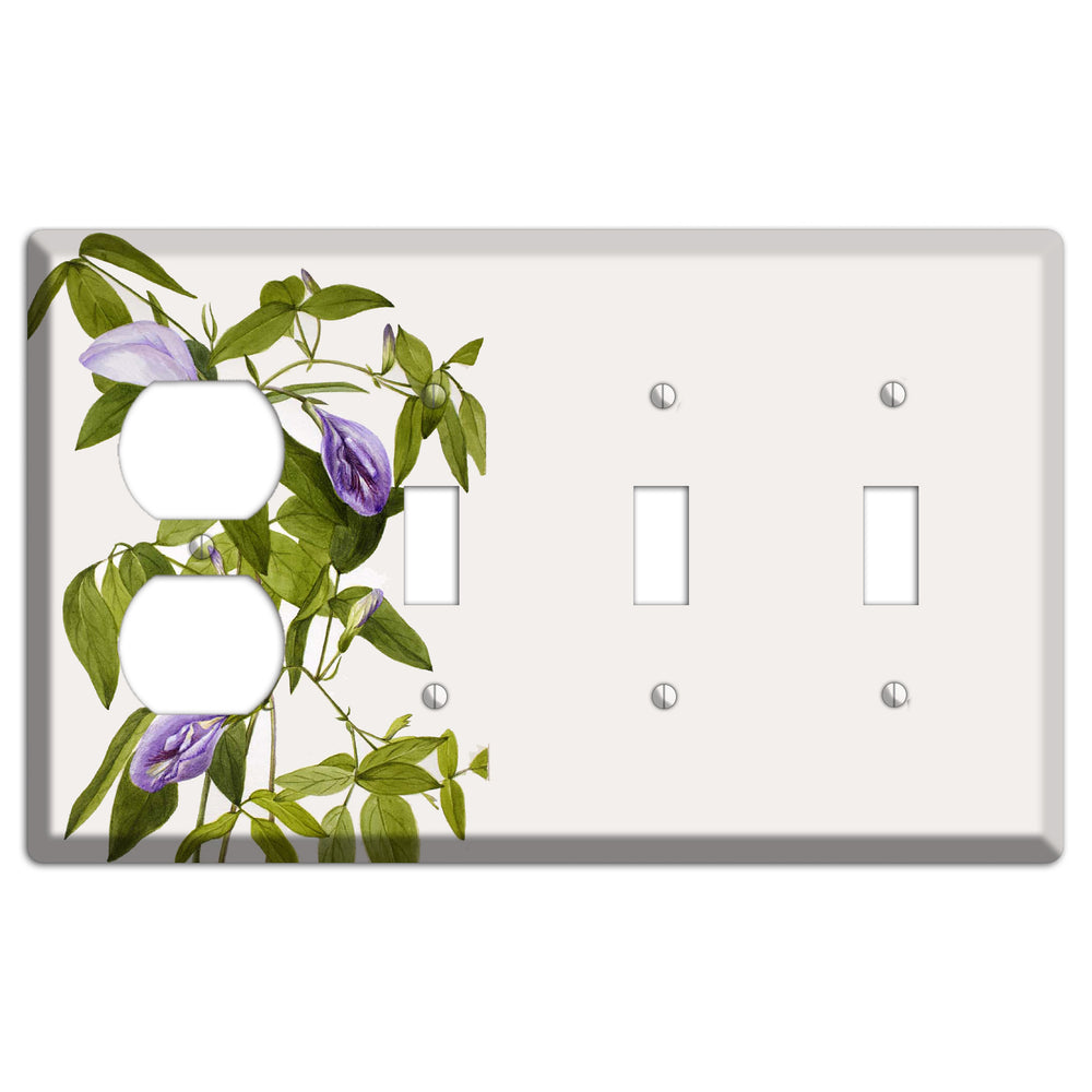 Clitoria Mariana Duplex / 3 Toggle Wallplate