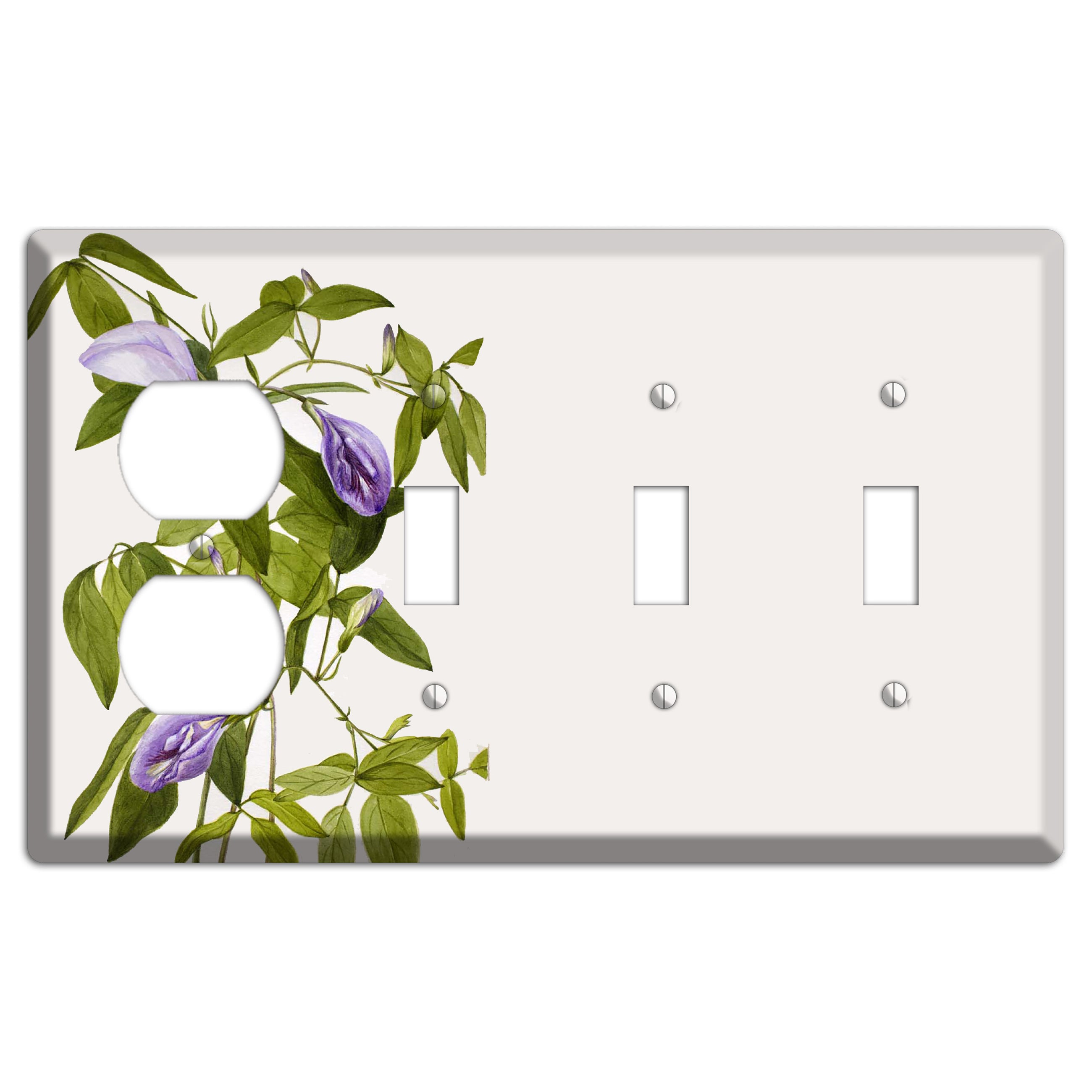 Clitoria Mariana Duplex / 3 Toggle Wallplate
