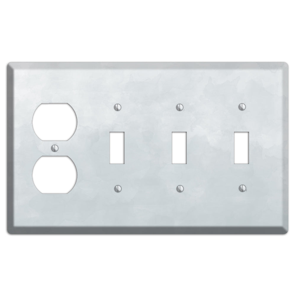 Gray Ombre Duplex / 3 Toggle Wallplate