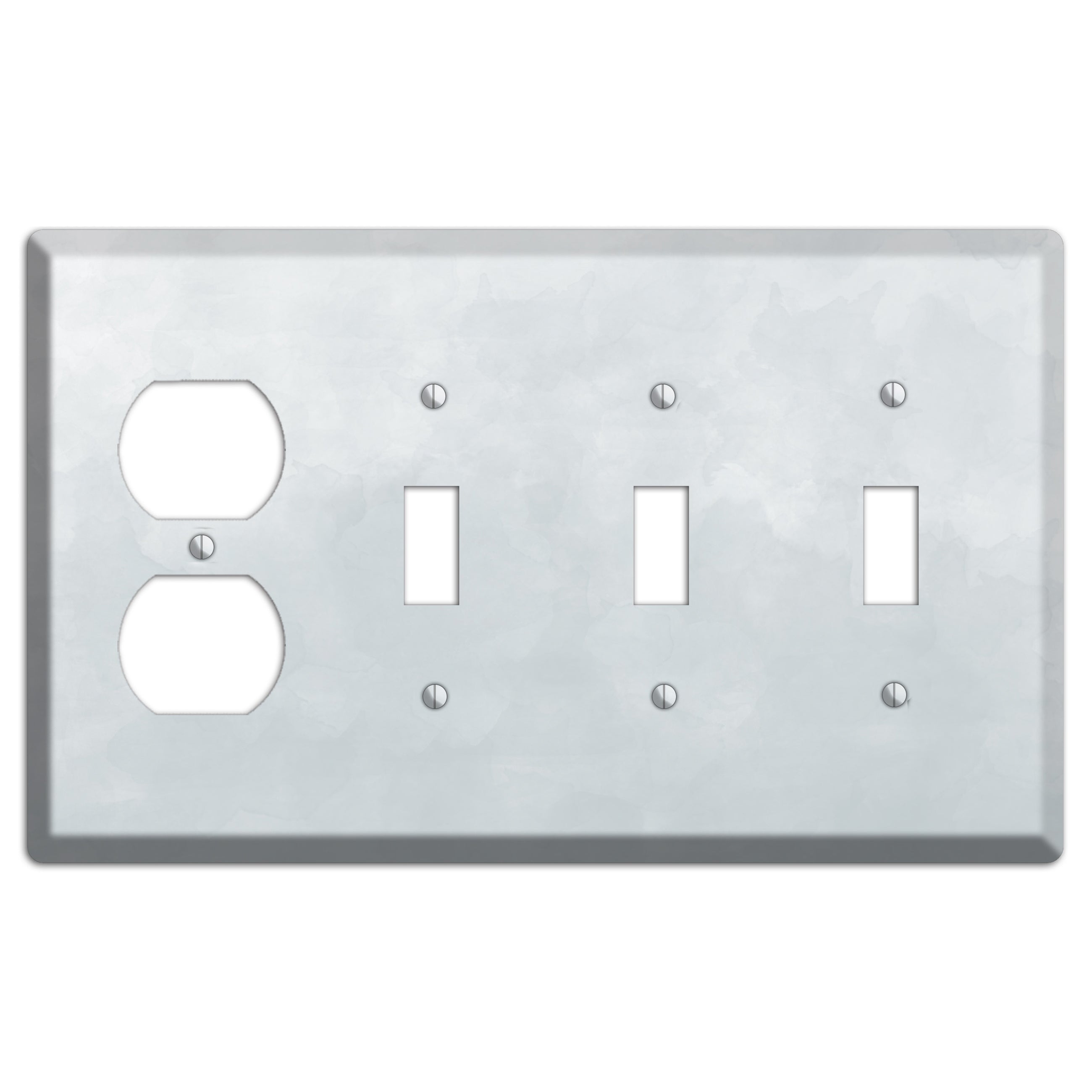 Gray Ombre Duplex / 3 Toggle Wallplate