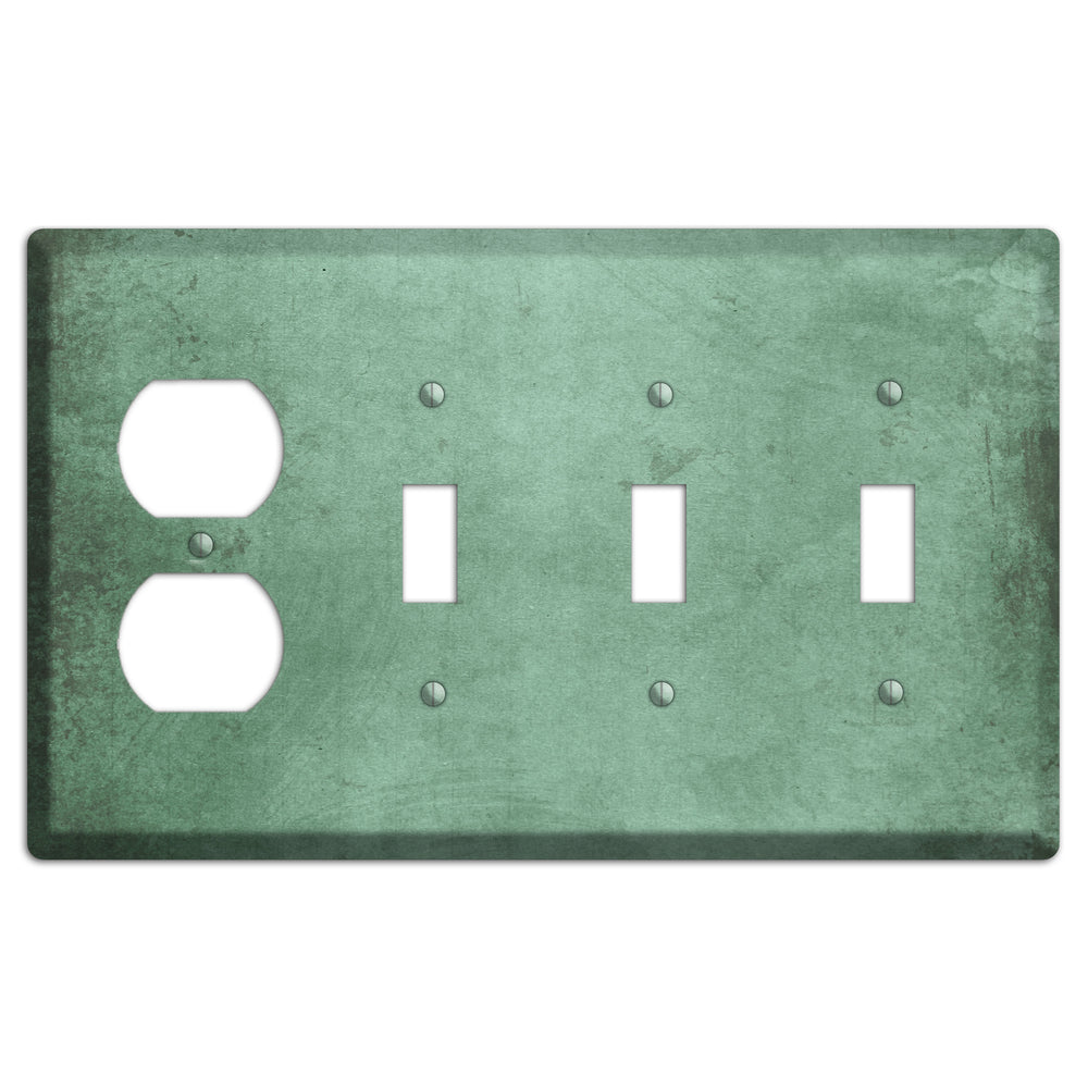 Bay Leaf Vintage Grunge Duplex / 3 Toggle Wallplate