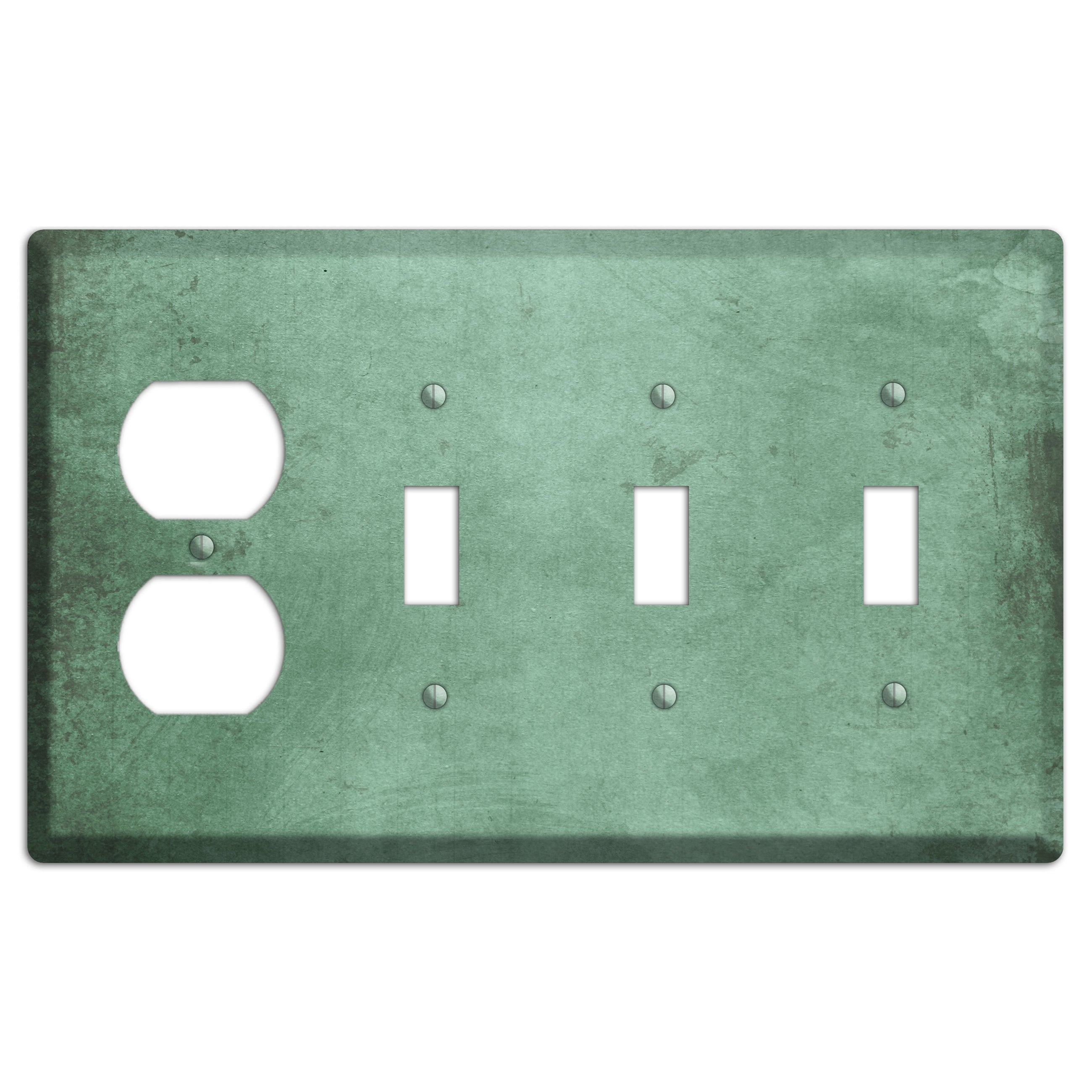 Bay Leaf Vintage Grunge Duplex / 3 Toggle Wallplate