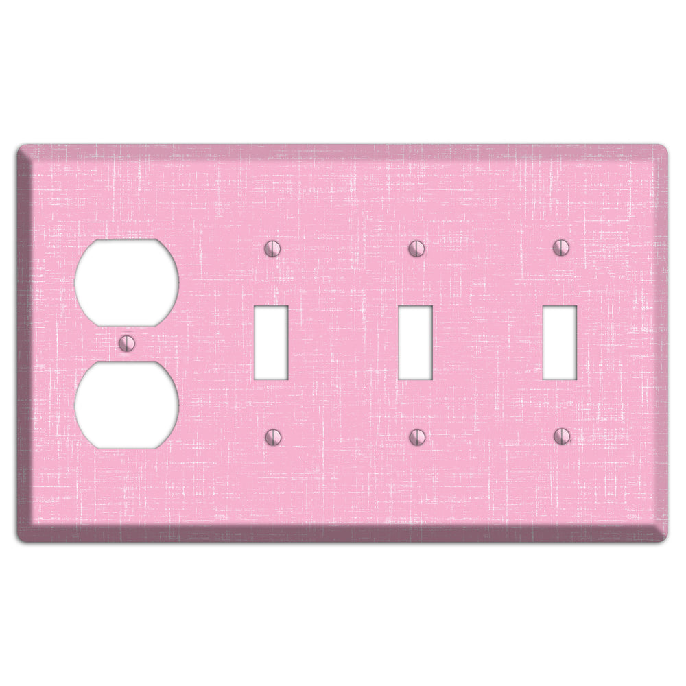 Chantilly Pink Texture Duplex / 3 Toggle Wallplate