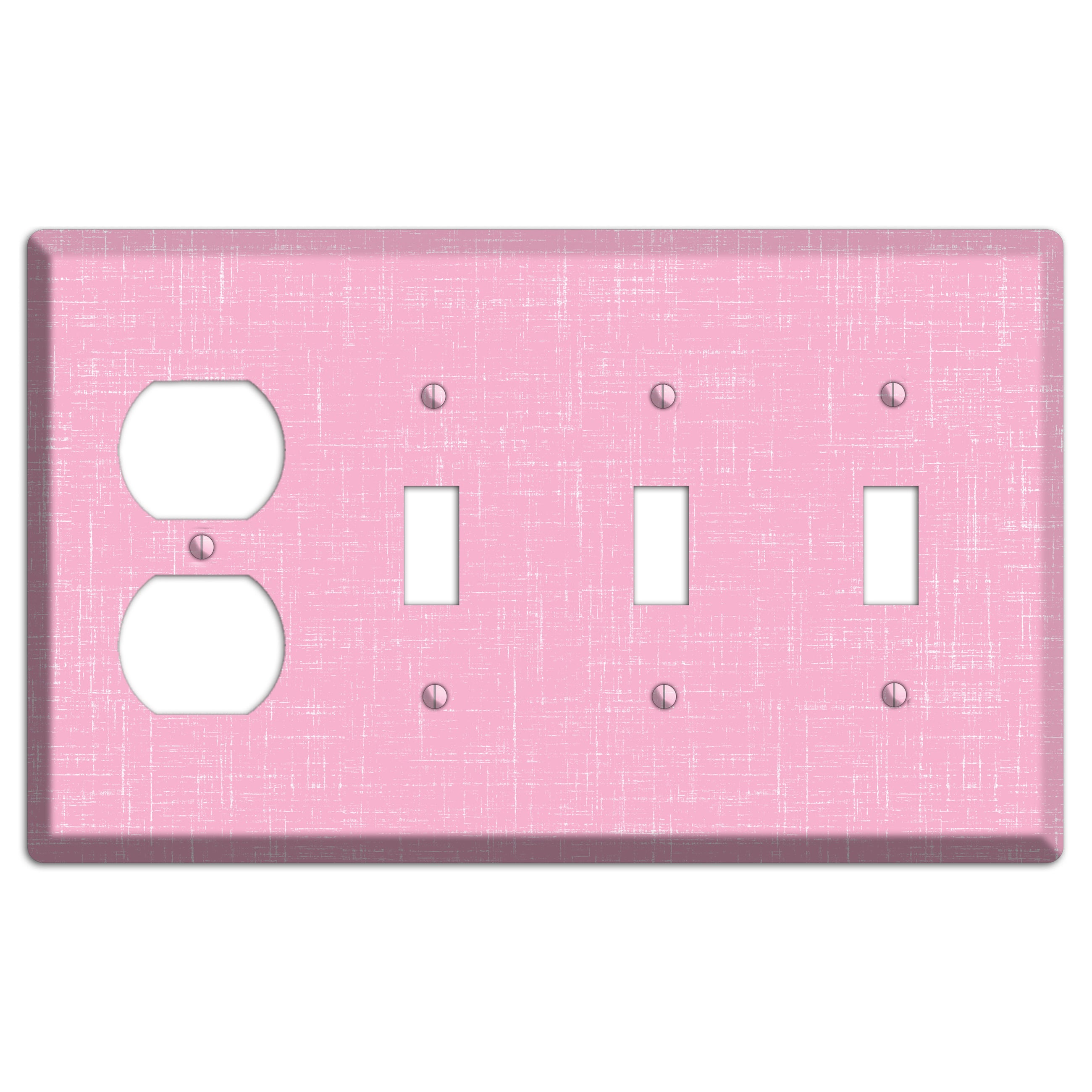 Chantilly Pink Texture Duplex / 3 Toggle Wallplate