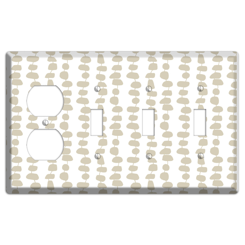 Simple Scandanavian Style M Duplex / 3 Toggle Wallplate