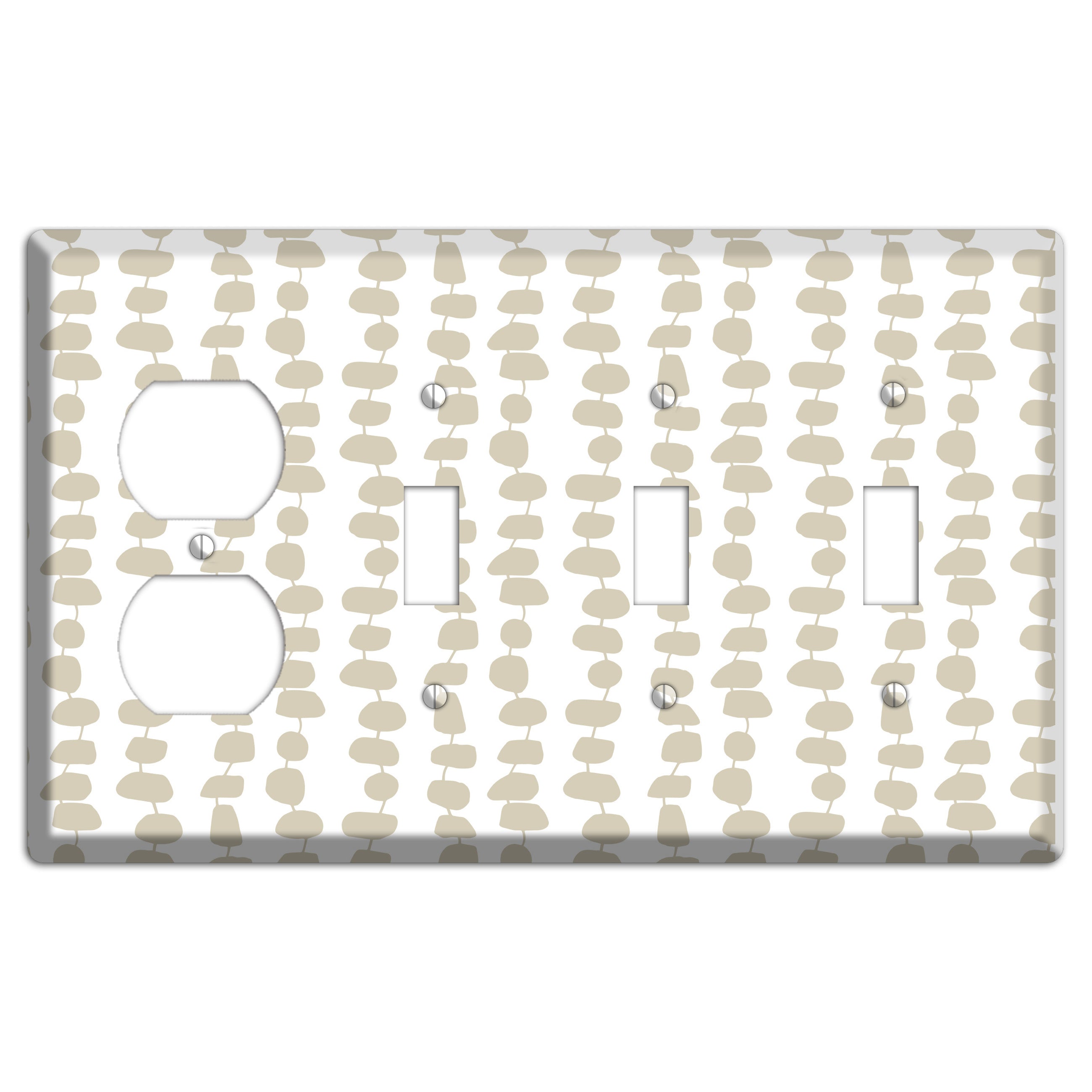 Simple Scandanavian Style M Duplex / 3 Toggle Wallplate