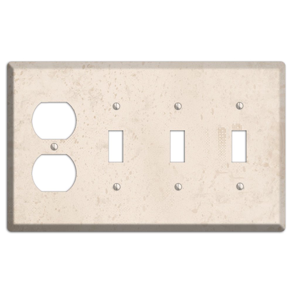 Bone Neutral Texture Duplex / 3 Toggle Wallplate