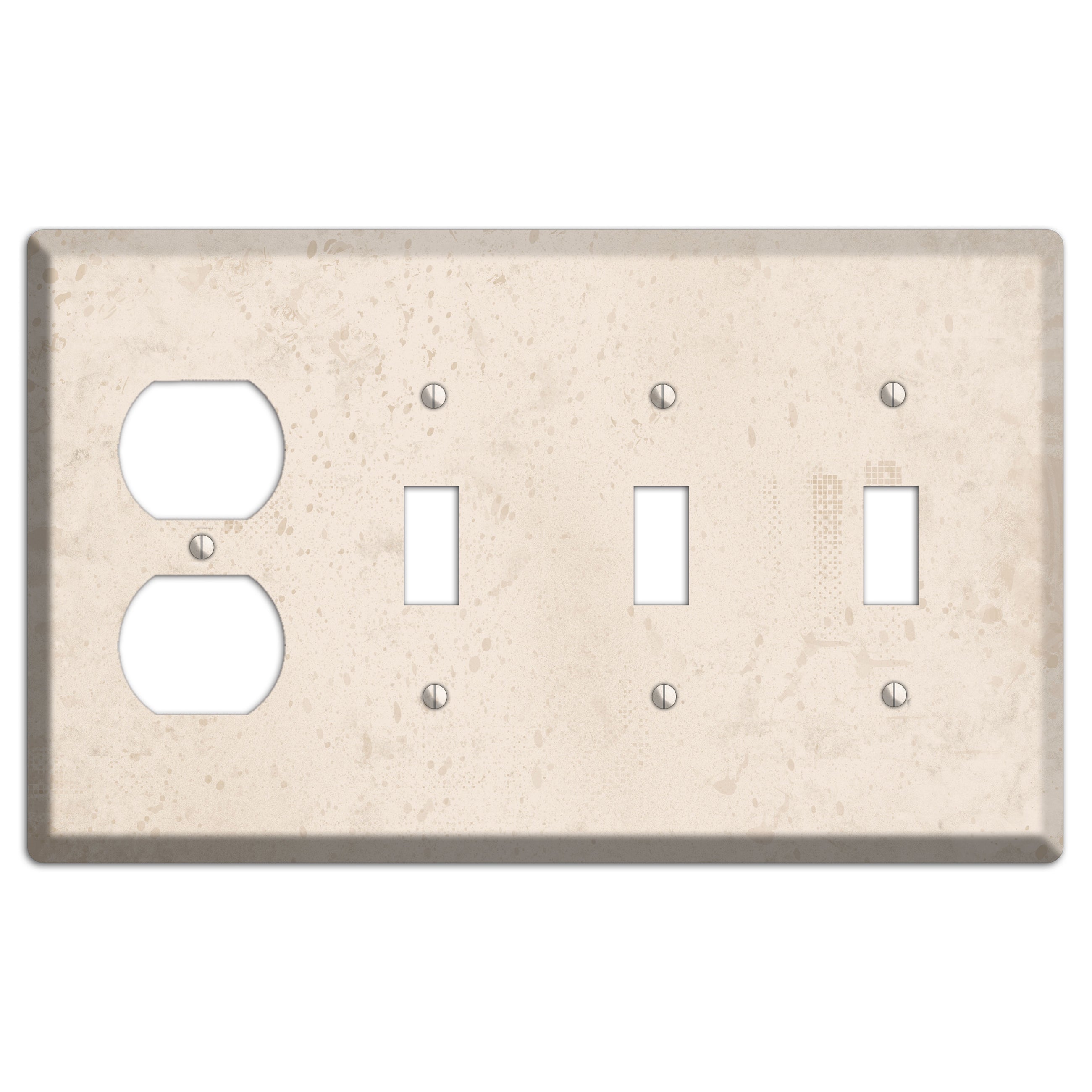 Bone Neutral Texture Duplex / 3 Toggle Wallplate
