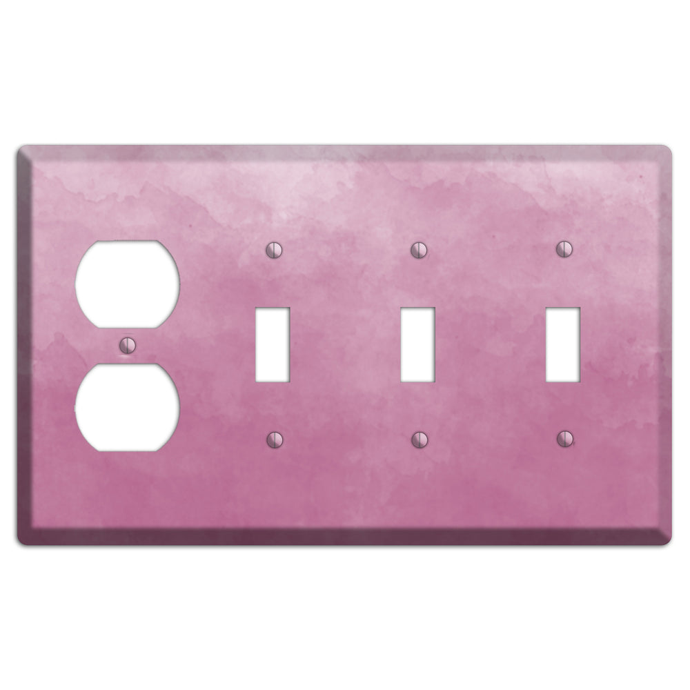 Purple Ombre Duplex / 3 Toggle Wallplate
