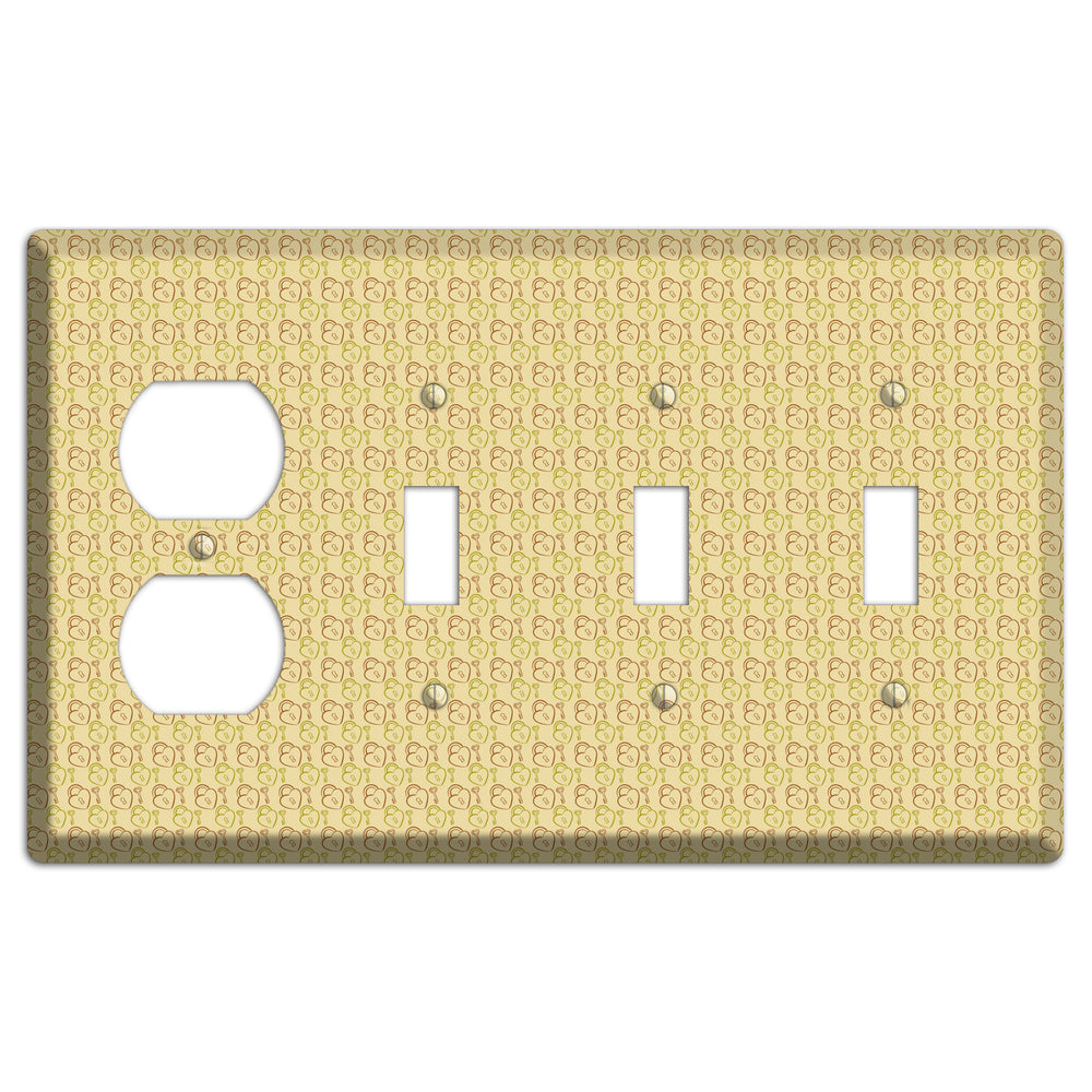 Heart Padlock with Key Duplex / 3 Toggle Wallplate