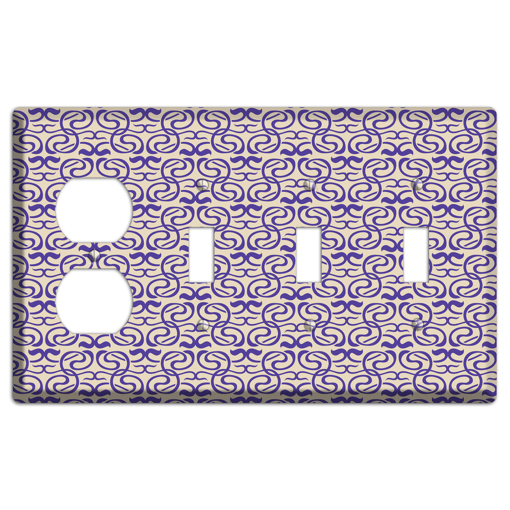 Nouveau Swirls Duplex / 3 Toggle Wallplate