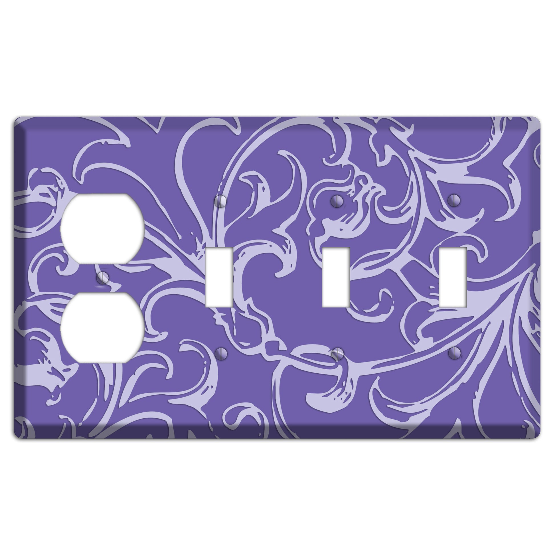 Victorian Light Purple Duplex / 3 Toggle Wallplate
