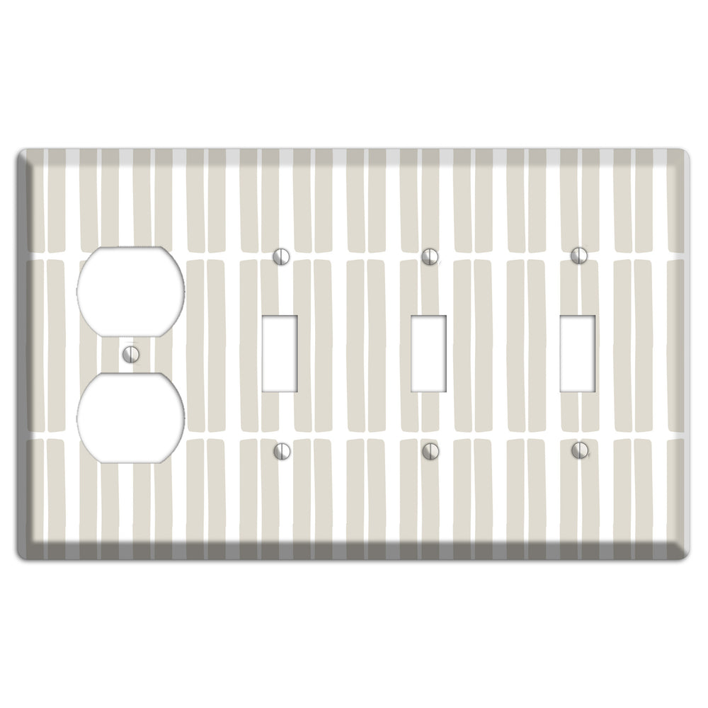 Simple Scandanavian Style FF Duplex / 3 Toggle Wallplate