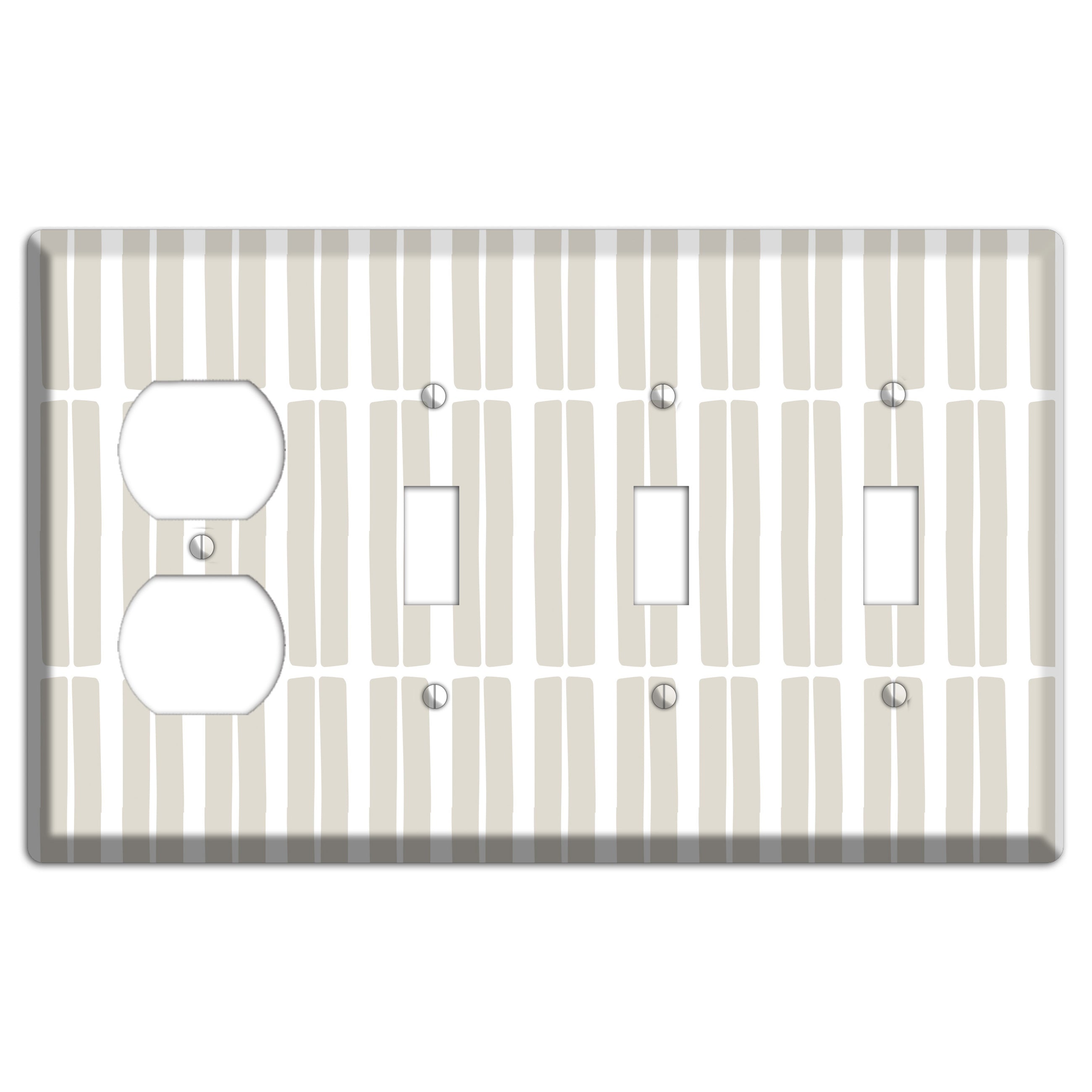 Simple Scandanavian Style FF Duplex / 3 Toggle Wallplate
