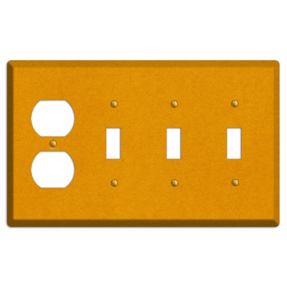 Tangerine Kraft Duplex / 3 Toggle Wallplate