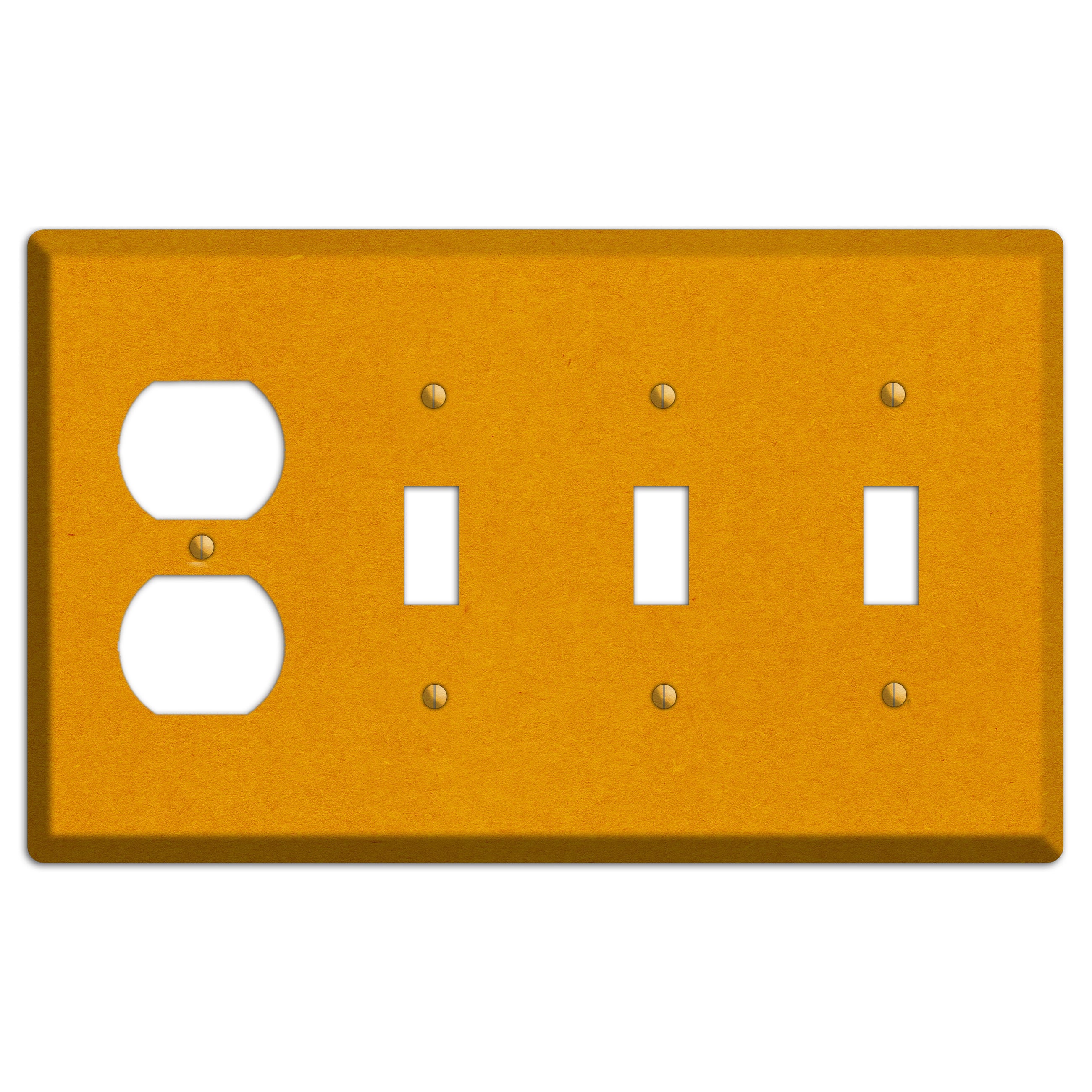 Tangerine Kraft Duplex / 3 Toggle Wallplate
