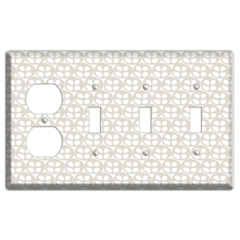 Simple Scandanavian Style AA Duplex / 3 Toggle Wallplate