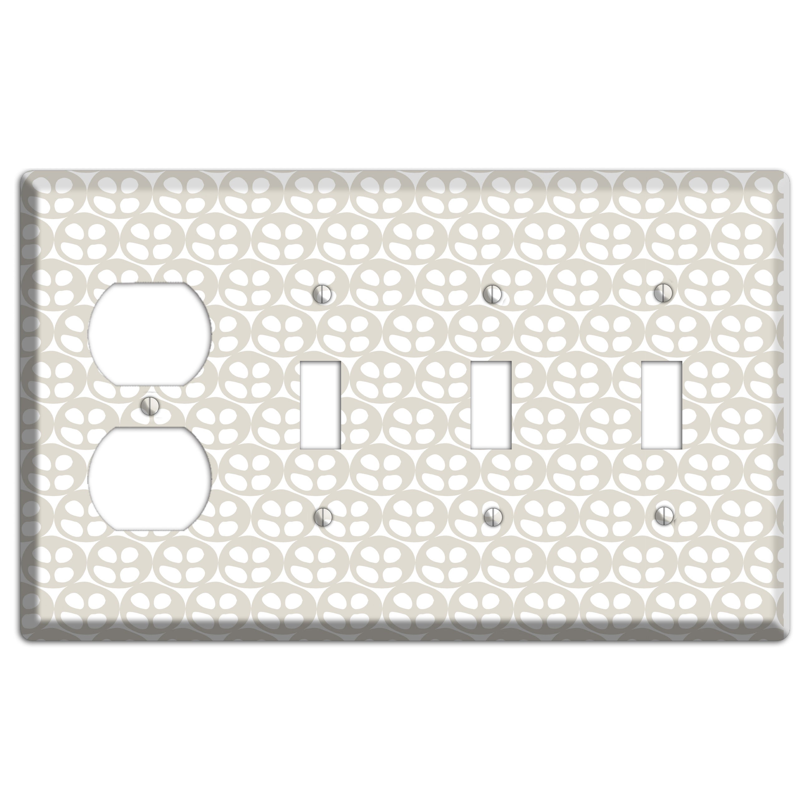 Simple Scandanavian Style AA Duplex / 3 Toggle Wallplate