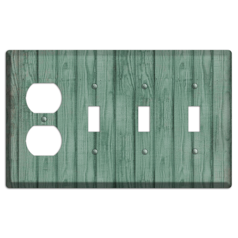 Laurel Weathered Wood Duplex / 3 Toggle Wallplate