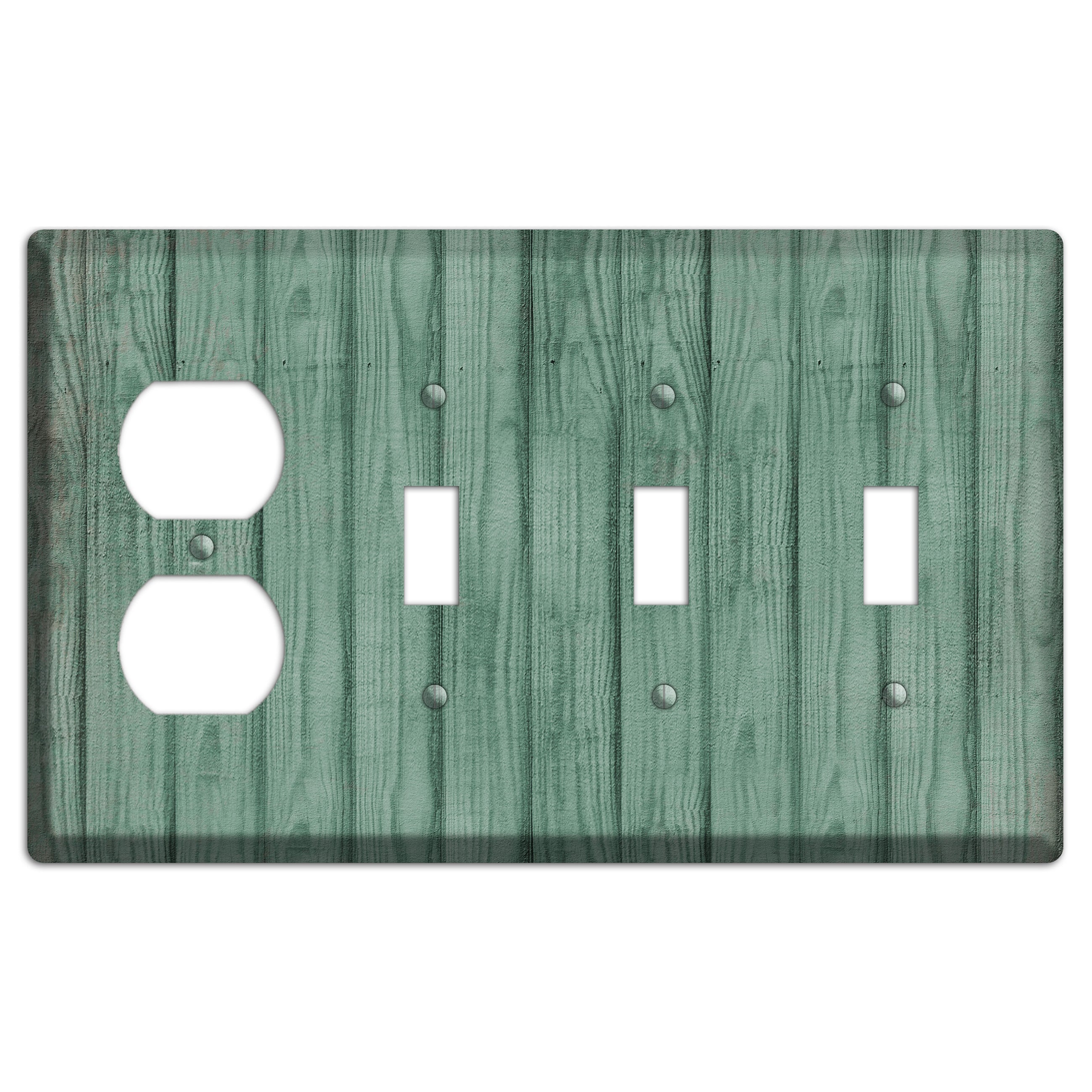 Laurel Weathered Wood Duplex / 3 Toggle Wallplate