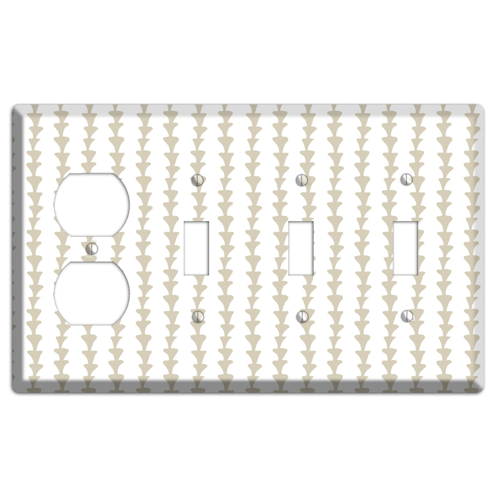 Simple Scandanavian Style A Duplex / 3 Toggle Wallplate
