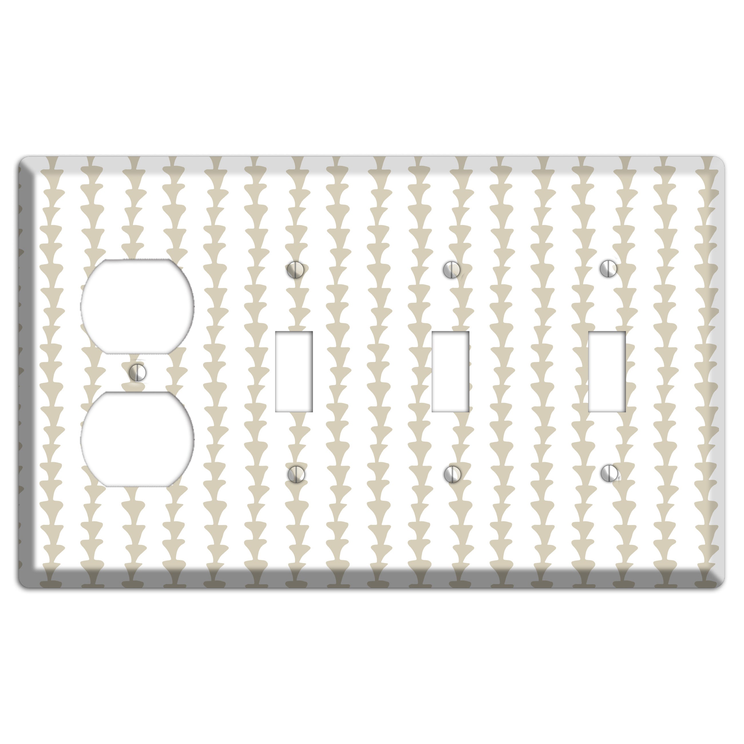 Simple Scandanavian Style A Duplex / 3 Toggle Wallplate