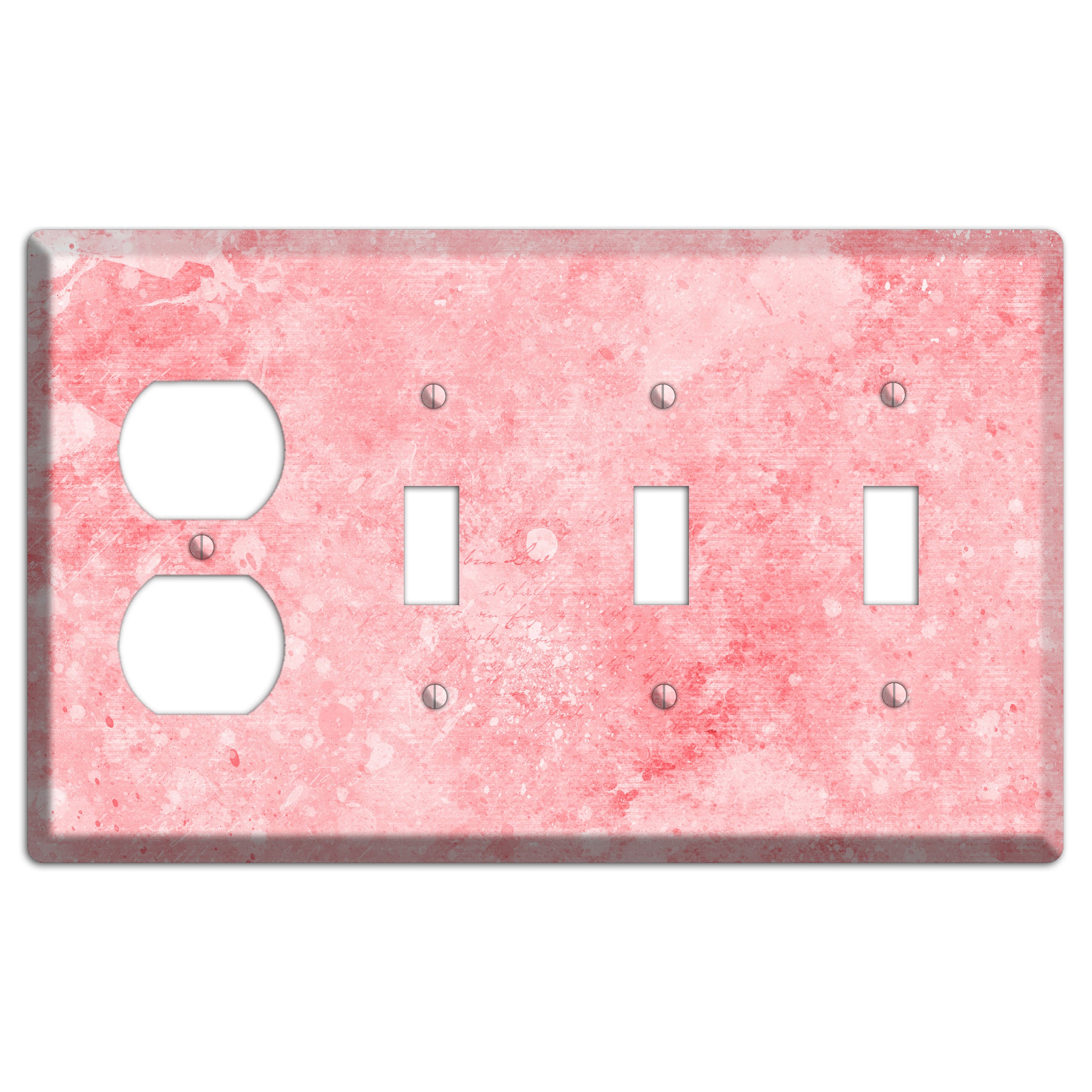 Rose Fog Soft Coral Duplex / 3 Toggle Wallplate