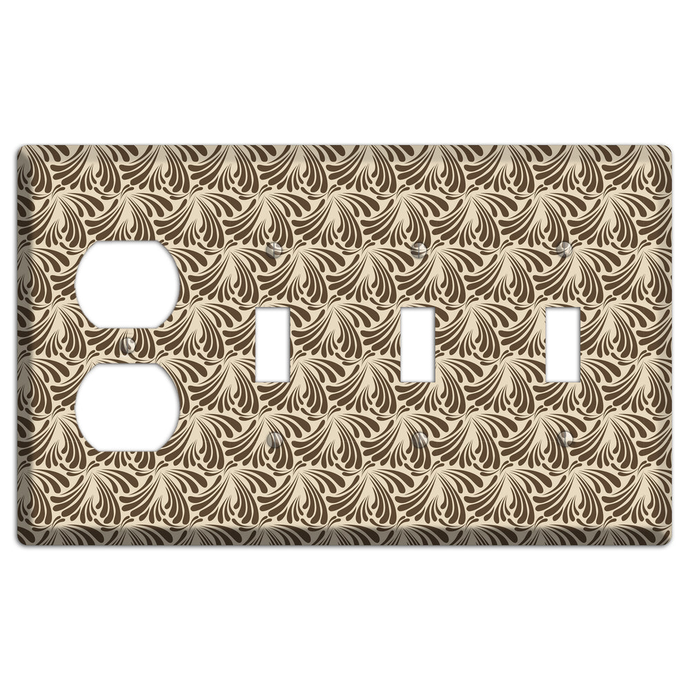 Nouveau Tear Drop Duplex / 3 Toggle Wallplate