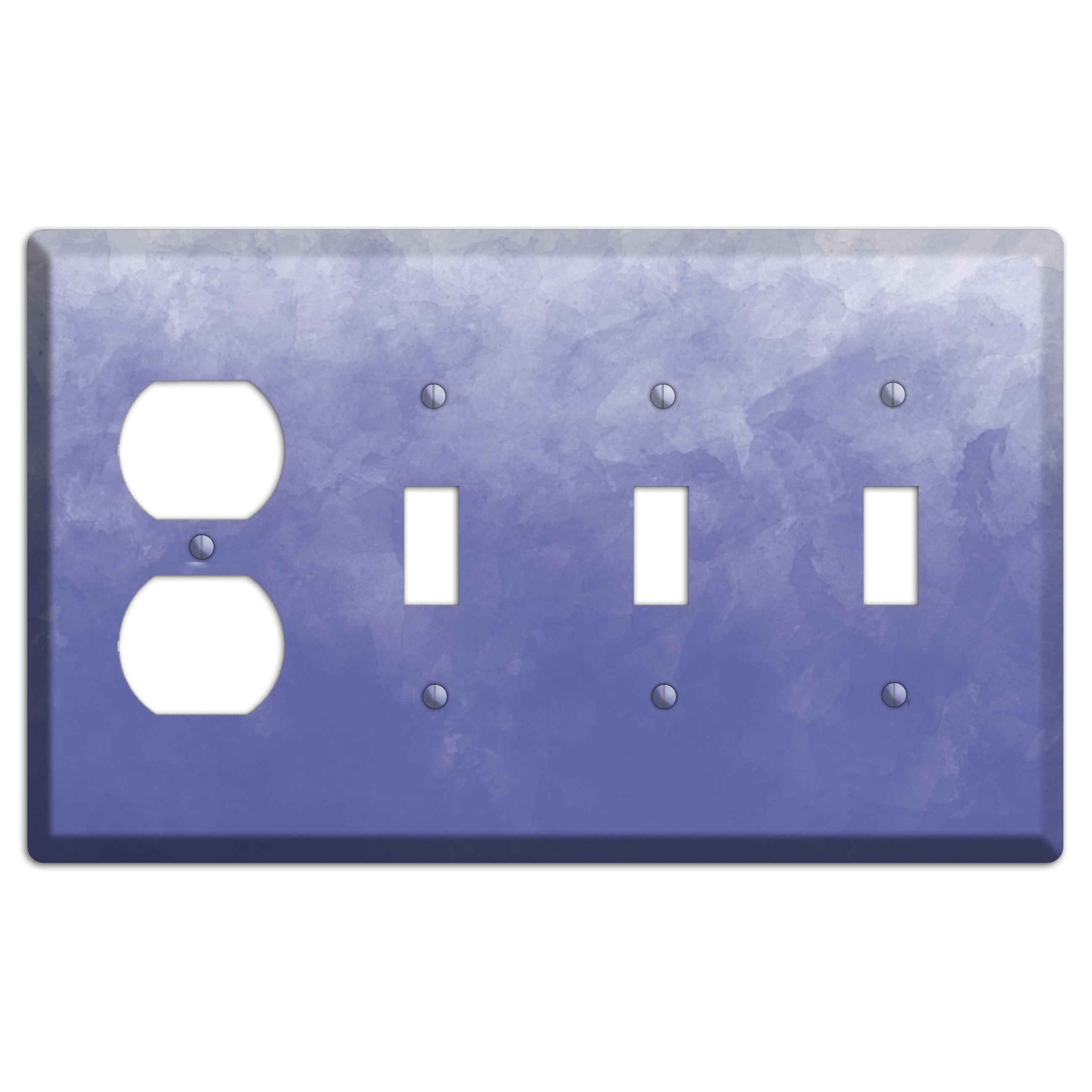 Blue Ombre Duplex / 3 Toggle Wallplate
