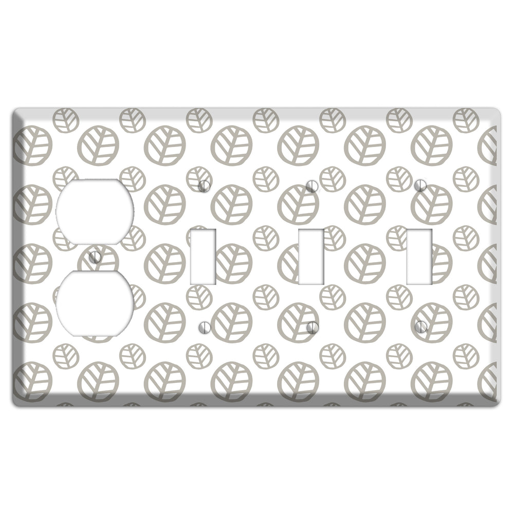 Simple Scandanavian Style JJ Duplex / 3 Toggle Wallplate