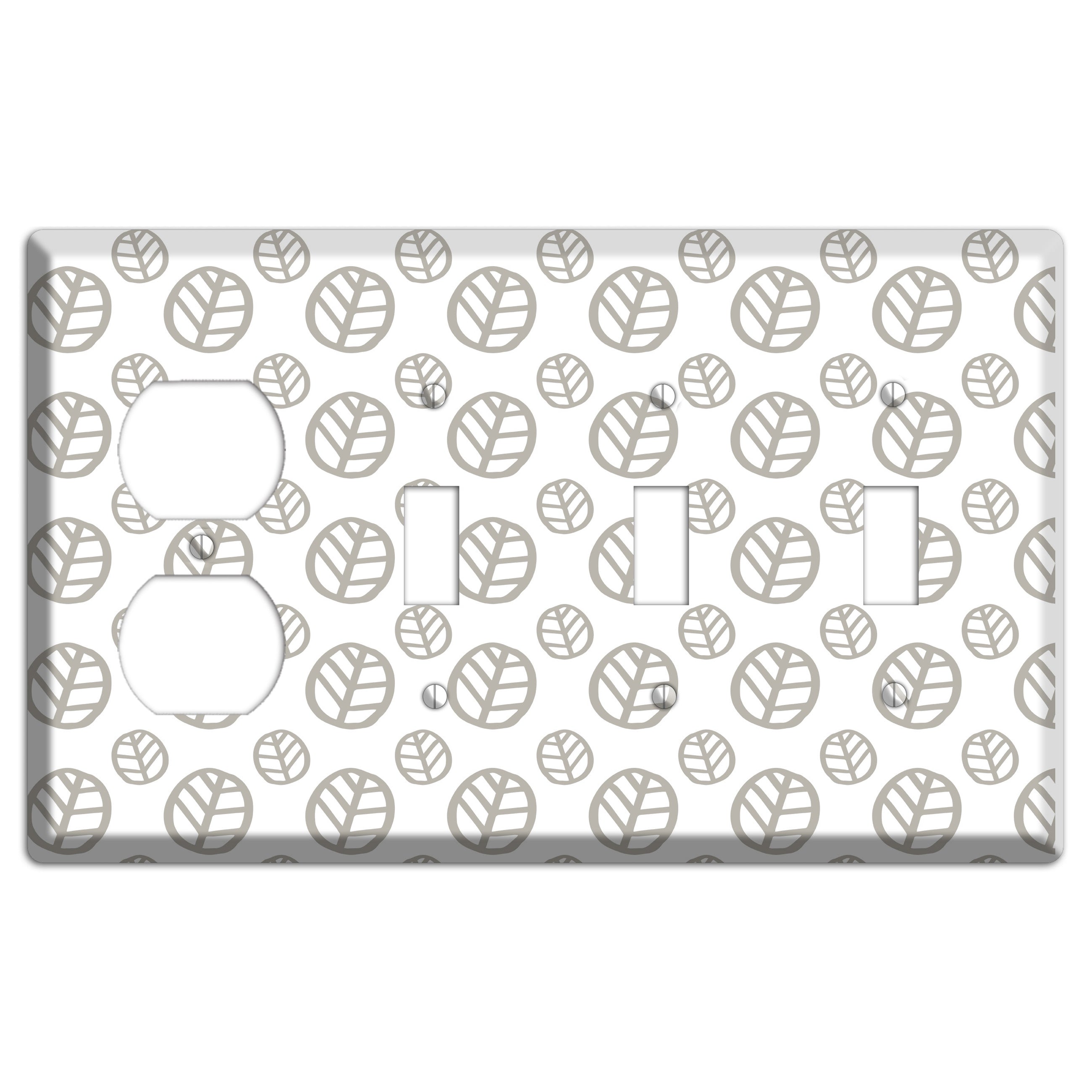 Simple Scandanavian Style JJ Duplex / 3 Toggle Wallplate