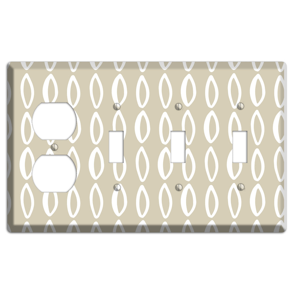 Simple Scandanavian Style Z Duplex / 3 Toggle Wallplate
