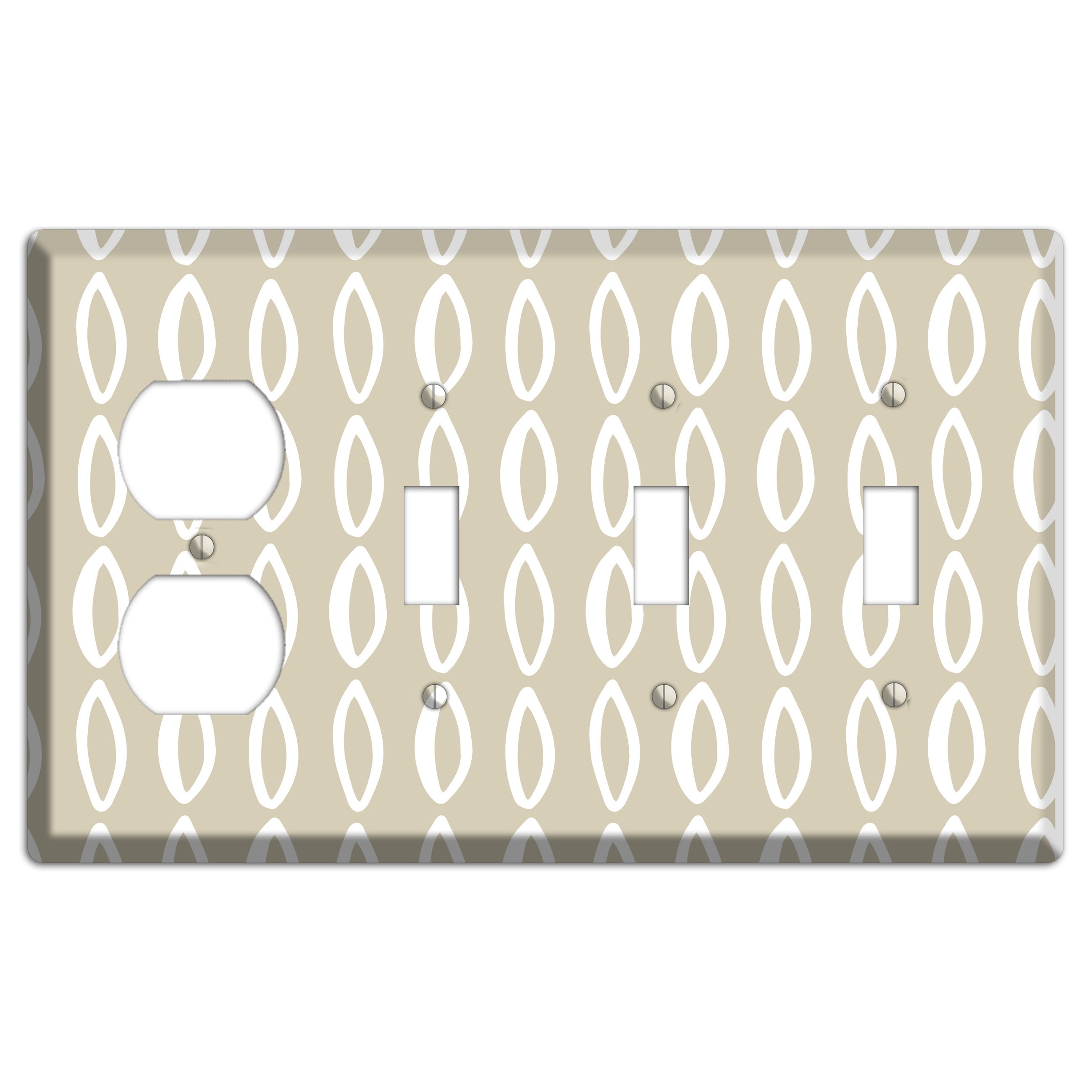 Simple Scandanavian Style Z Duplex / 3 Toggle Wallplate
