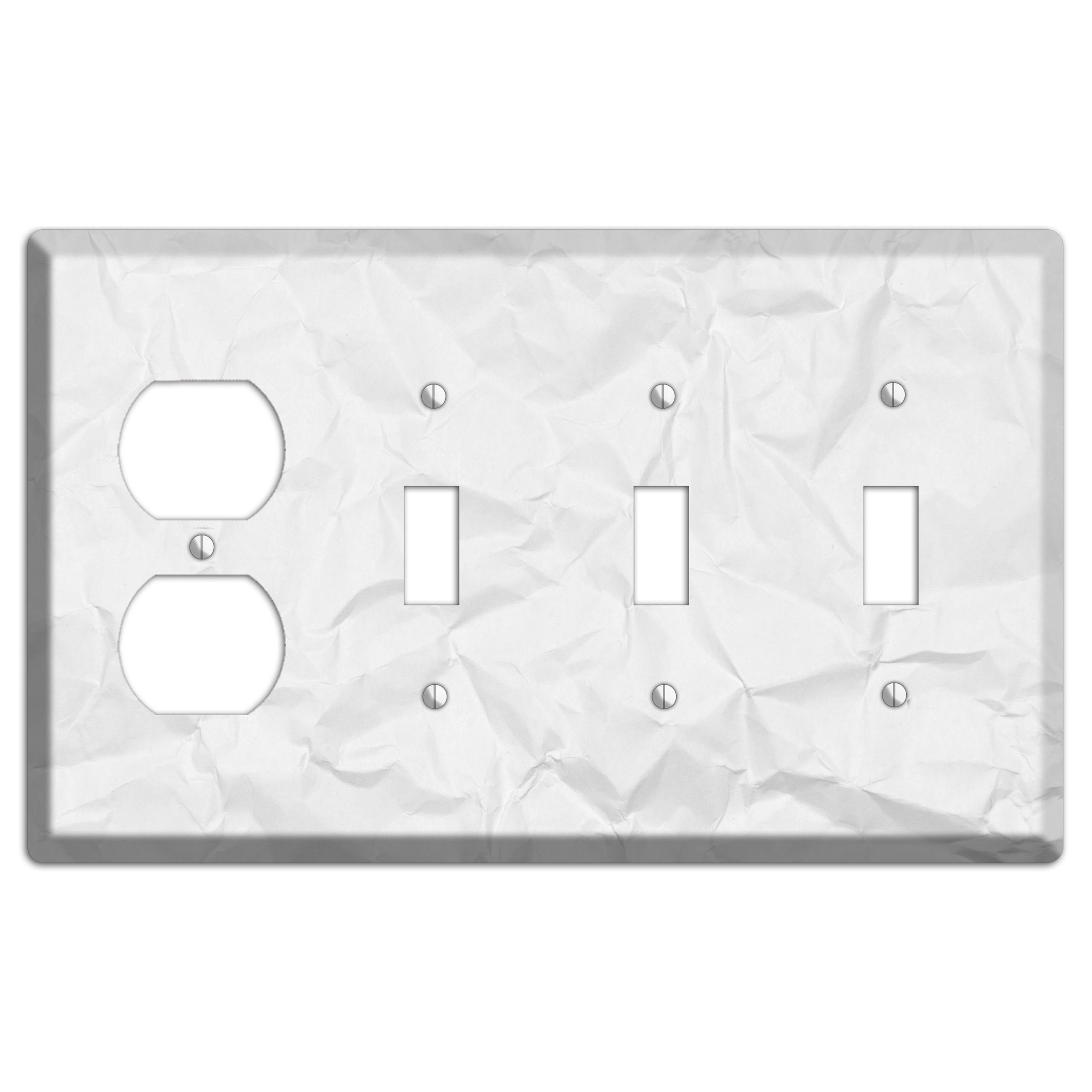 Gallery Crinkled Paper Duplex / 3 Toggle Wallplate